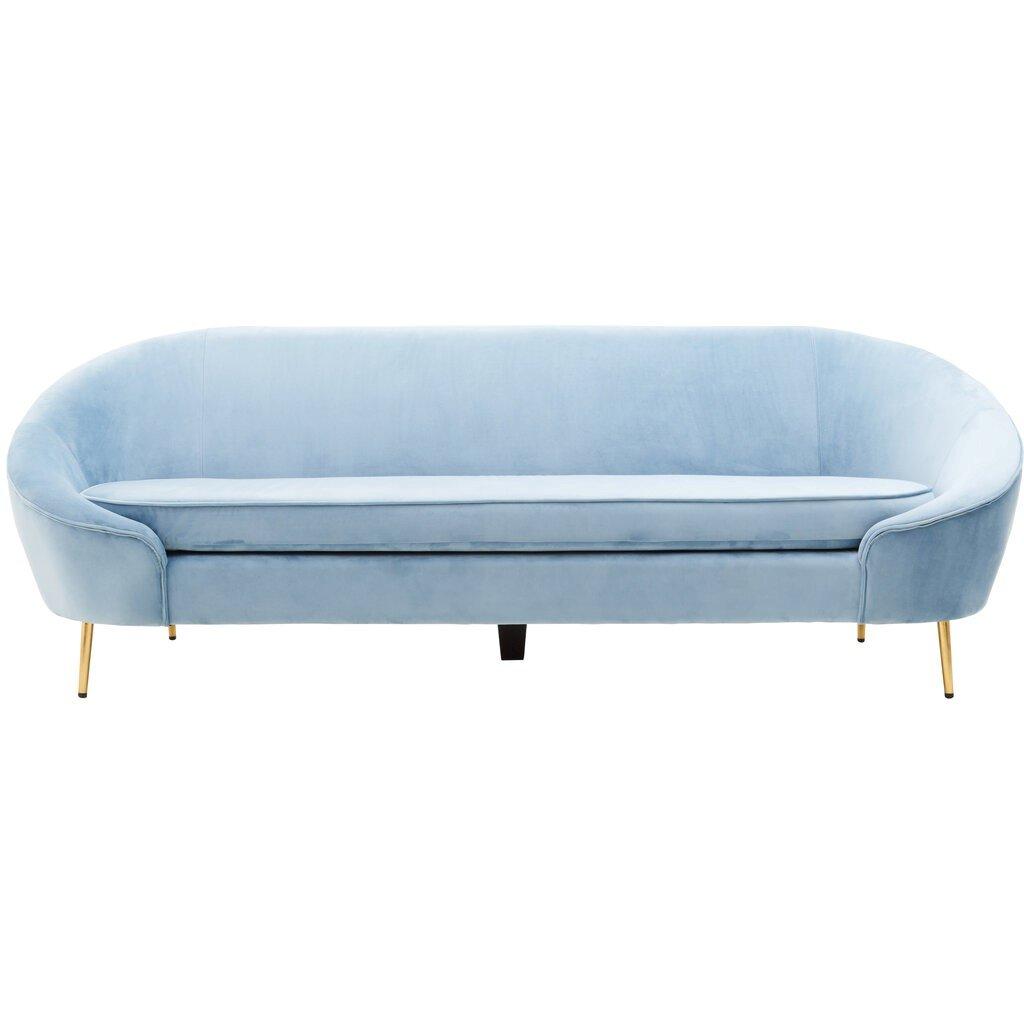 Blue - Fifty Five South - Yasmeen 3 Seat Aqua Blue Velvet Sofa - 1