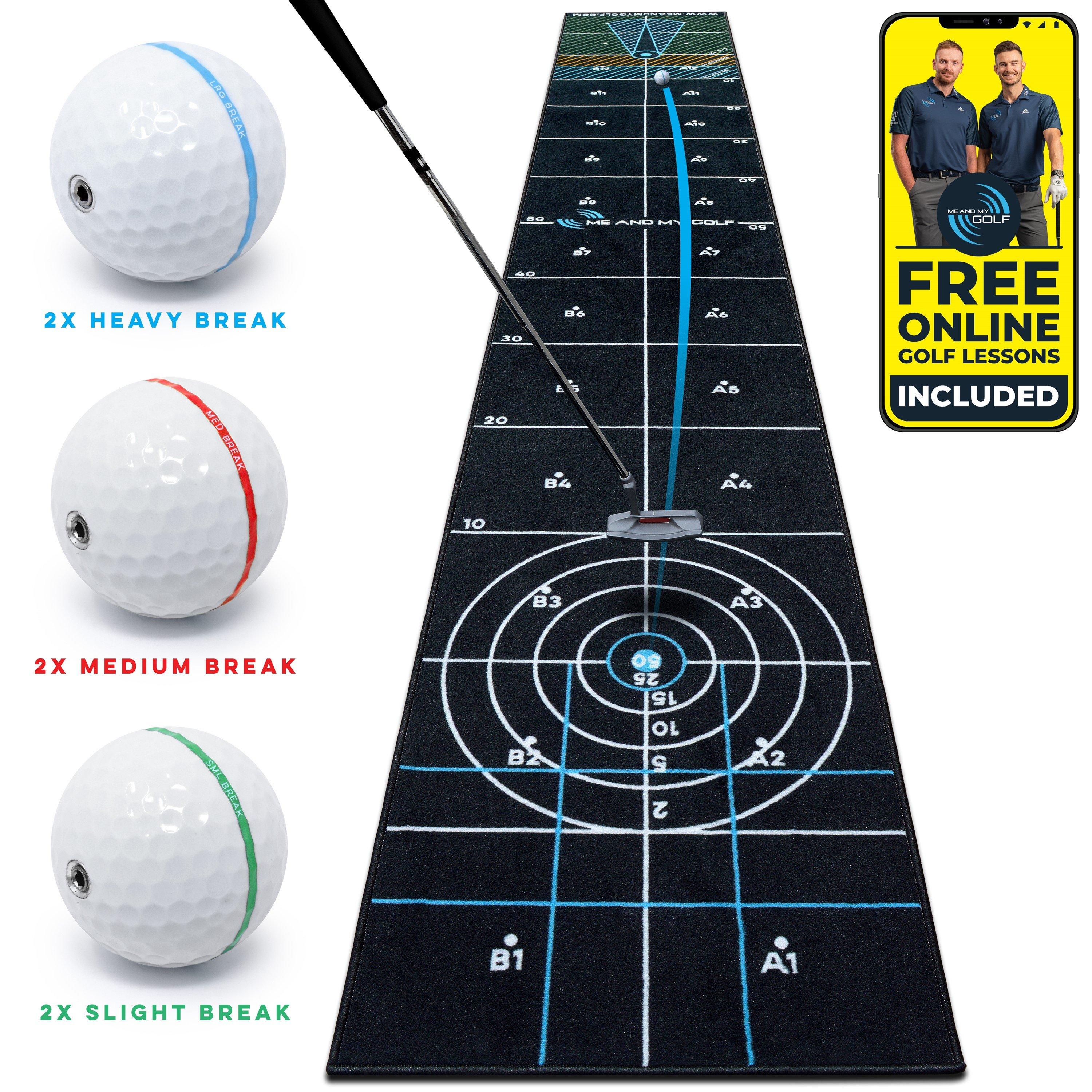 Me And My Golf  14Ft Games Putting Mat - Blue