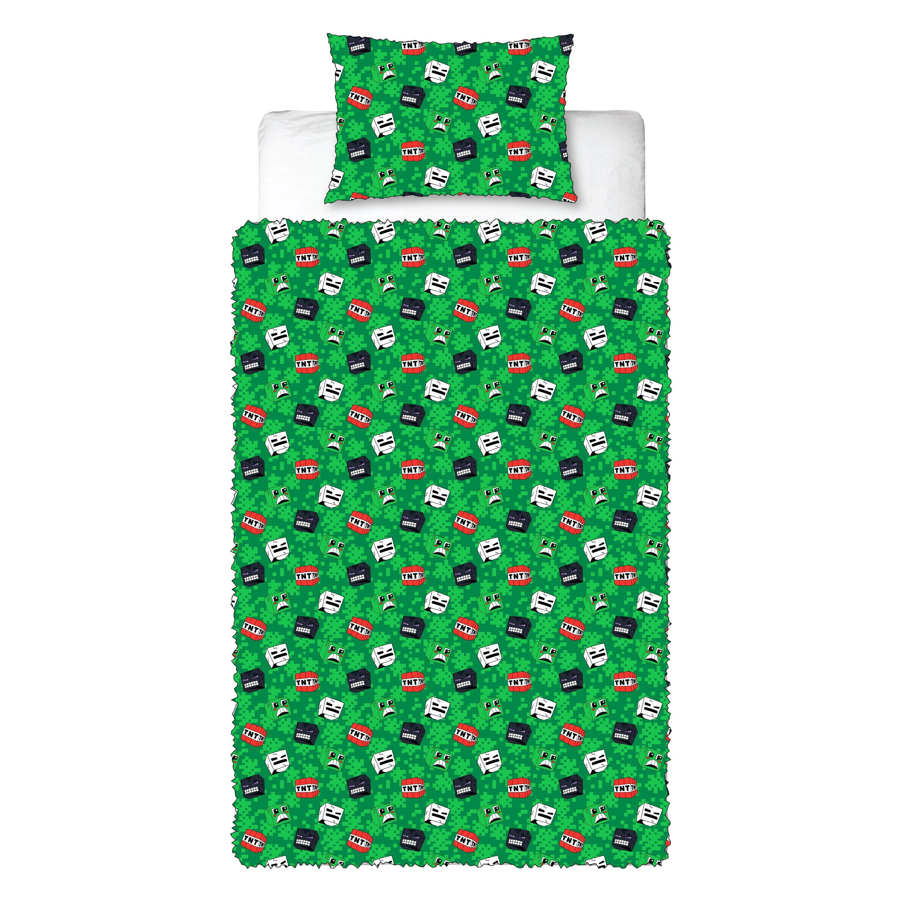 Green - Minecraft - Minecraft Grounds Single Fleece Duvet - 1