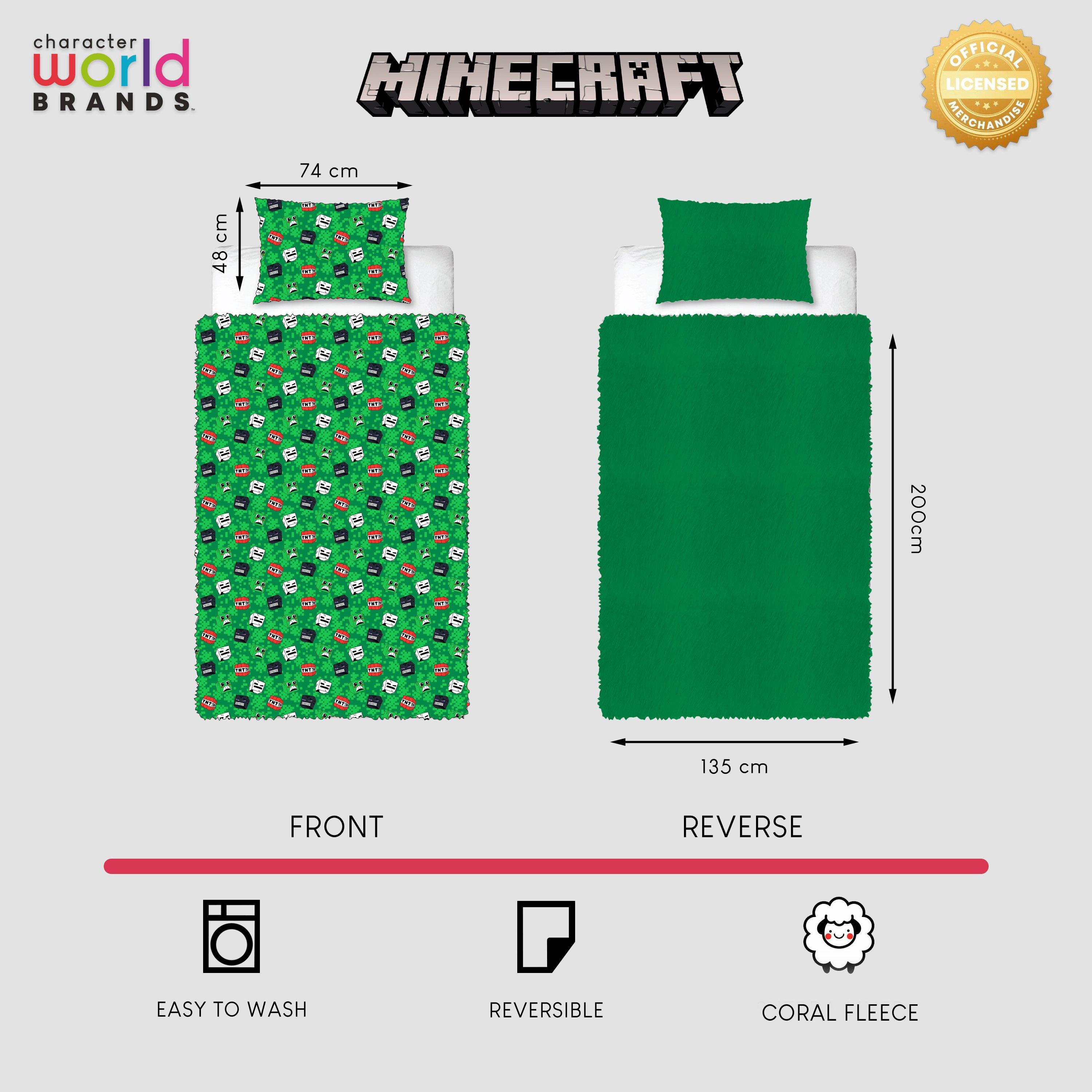 Green - Minecraft - Minecraft Grounds Single Fleece Duvet - 4