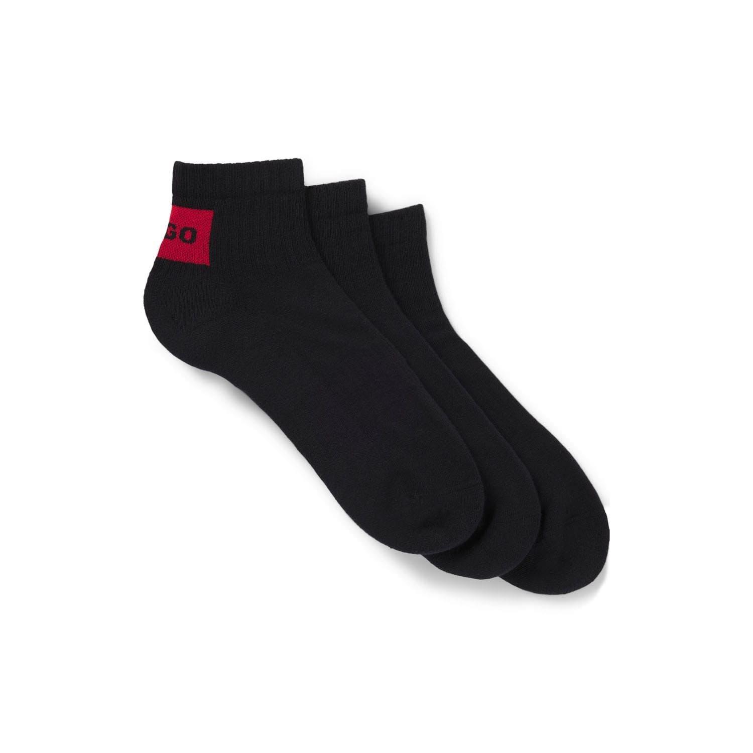 Black - Hugo - 3 Pack of Logo Ankle Socks - 1