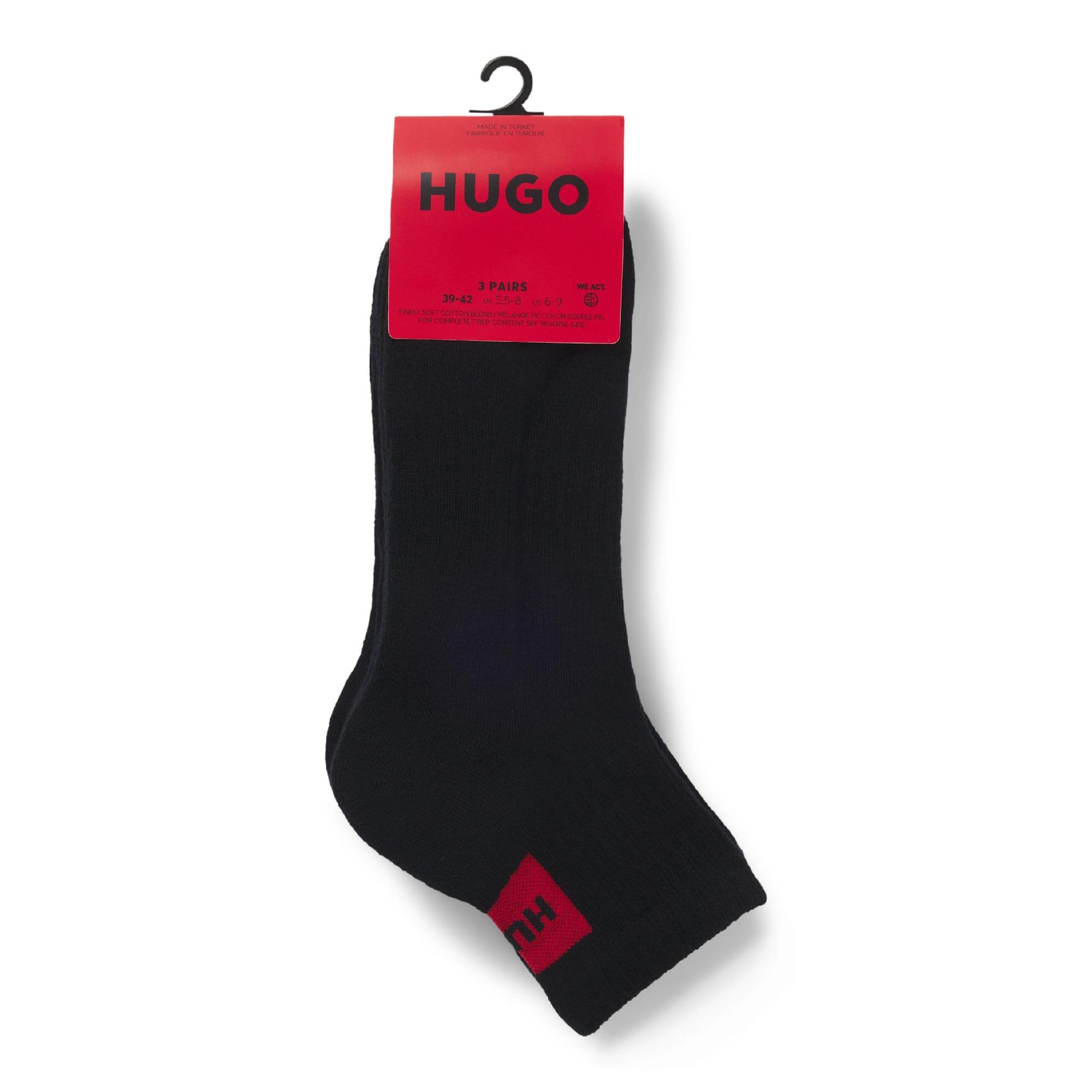 Black - Hugo - 3 Pack of Logo Ankle Socks - 3