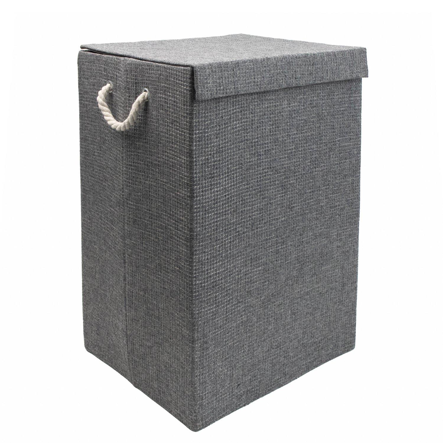 Grey - JVL - Chroma Foldable Laundry Hamper with Lid, Home - 1