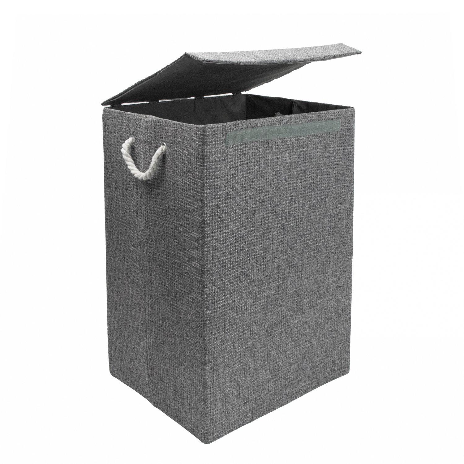 Grey - JVL - Chroma Foldable Laundry Hamper with Lid, Home - 2