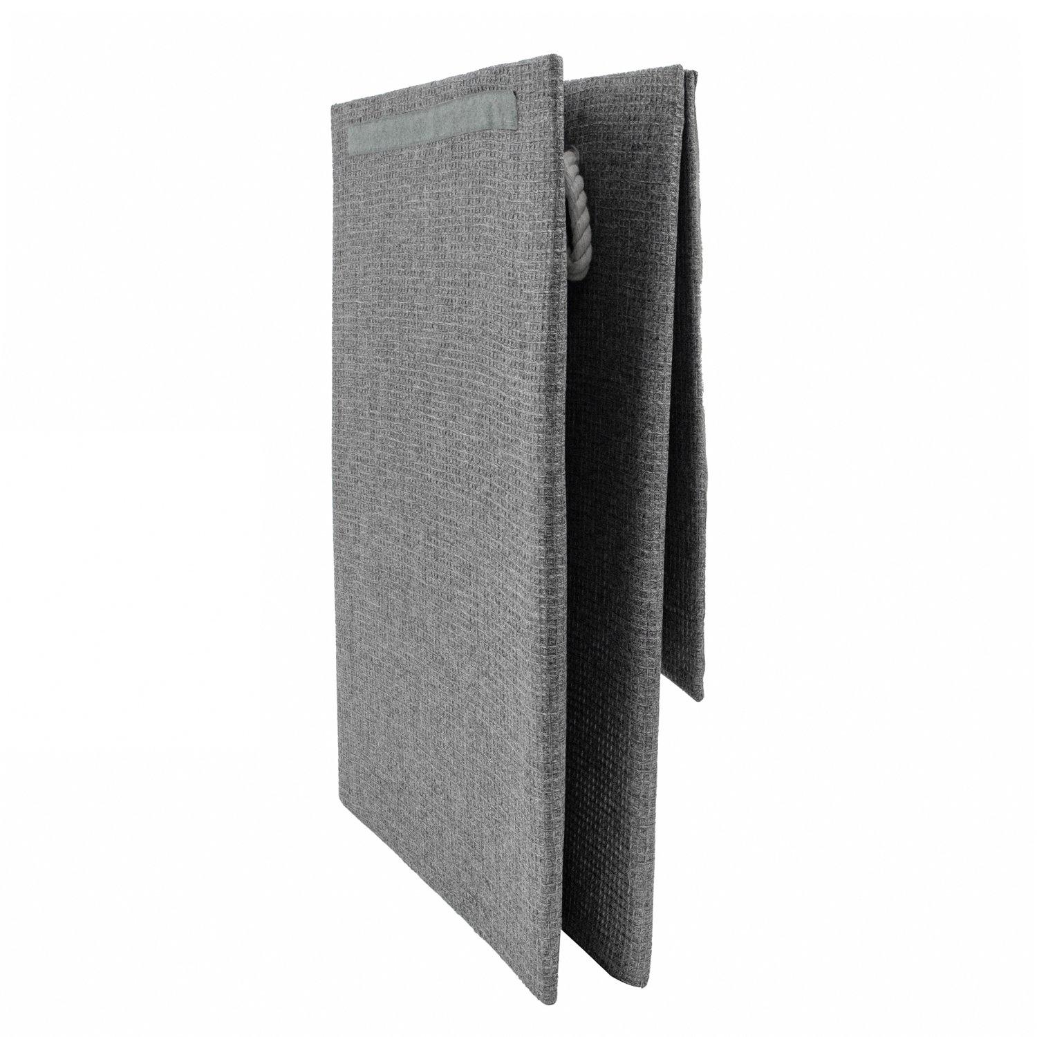 Grey - JVL - Chroma Foldable Laundry Hamper with Lid, Home - 7