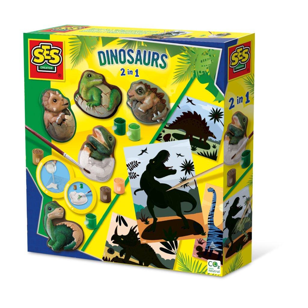 SES Creative Dinosaurs 2 in 1 - Casting and painting and scratc