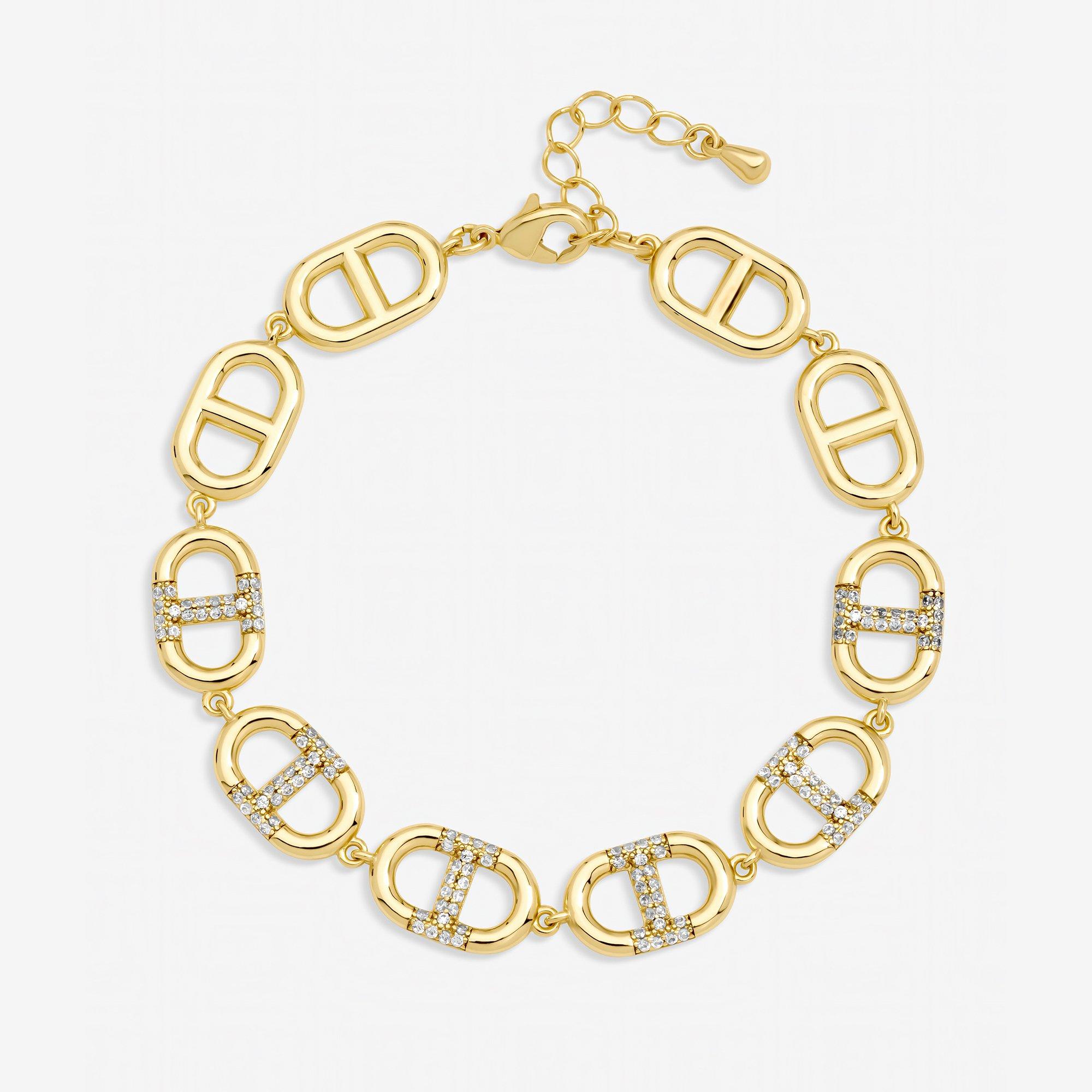 Silver - Jon Richard - Gold Plated and Crystal Link Bracelet - 1