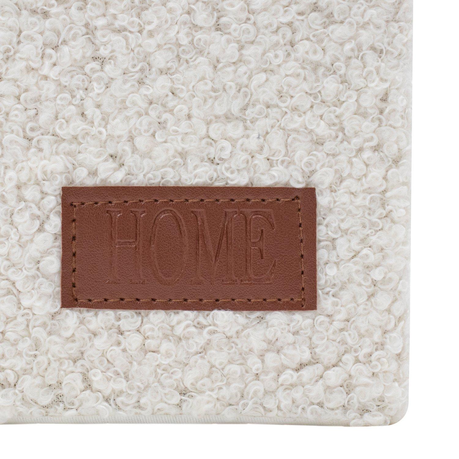 White - JVL - Shiro Set of 2 Boucle Fabric Rectangular Stora - 8