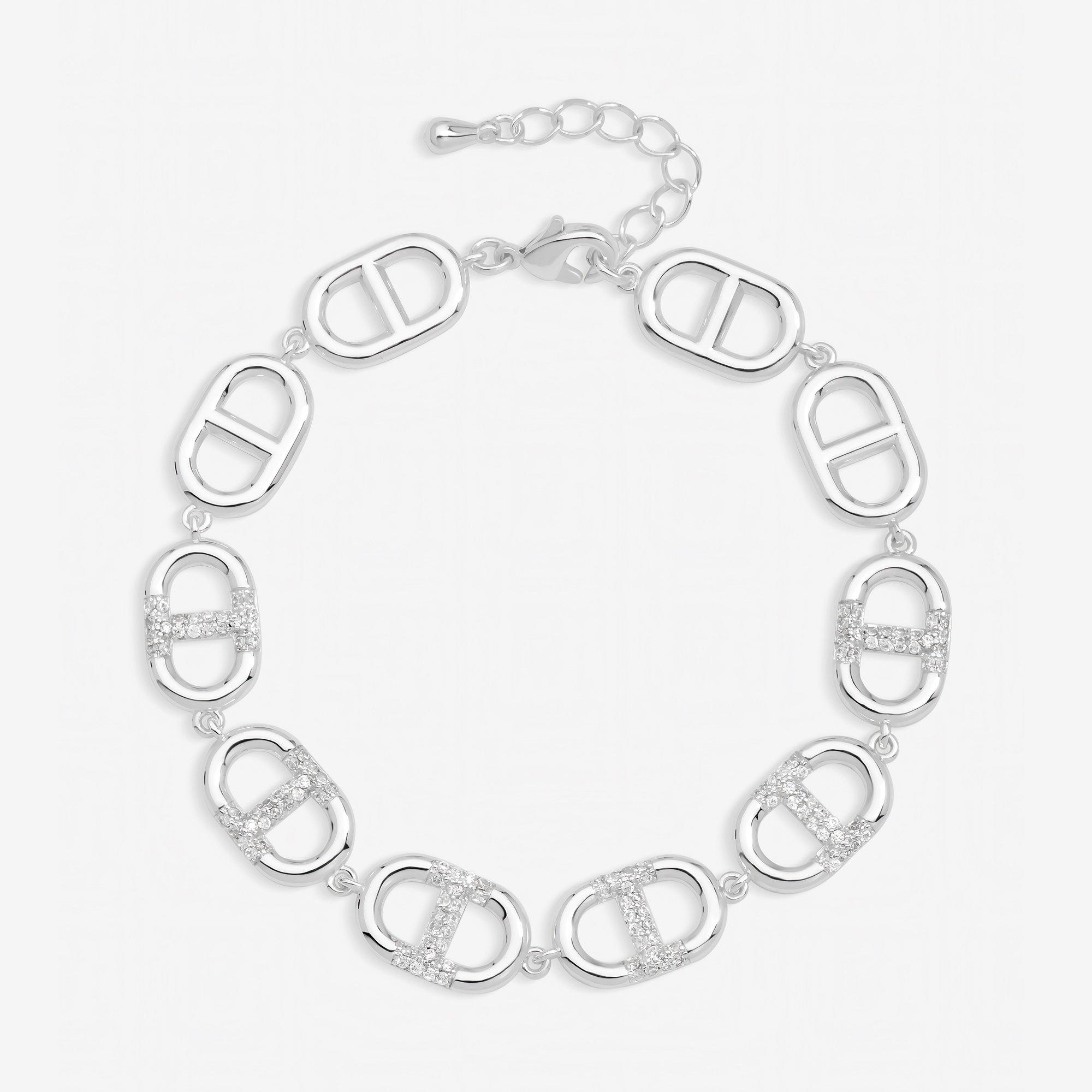 Silver - Jon Richard - Silver Plated and Crystal Link Bracelet