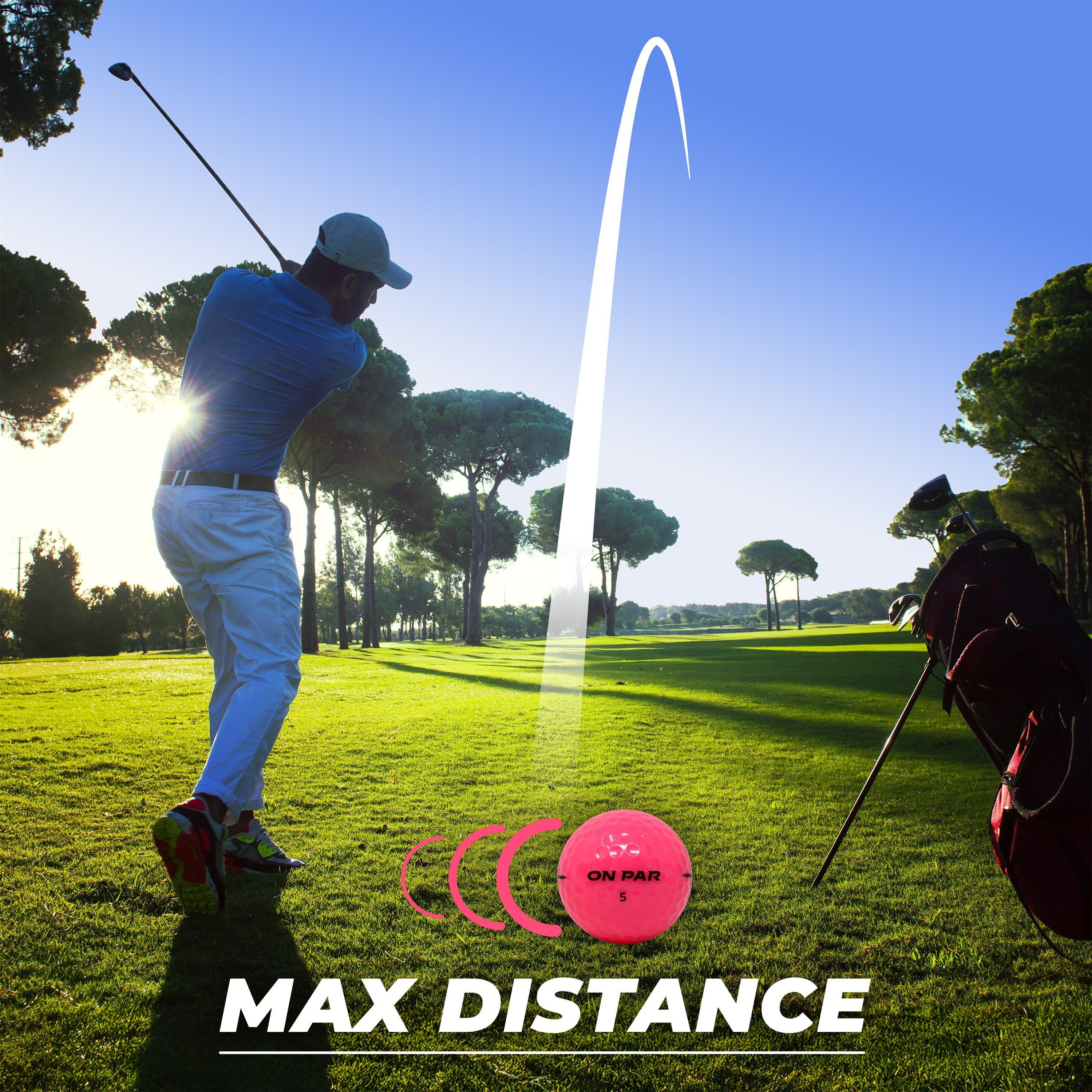 Pink - On Par - Distance Max Golf Balls 12 Pack x4 (48 Balls) - 5