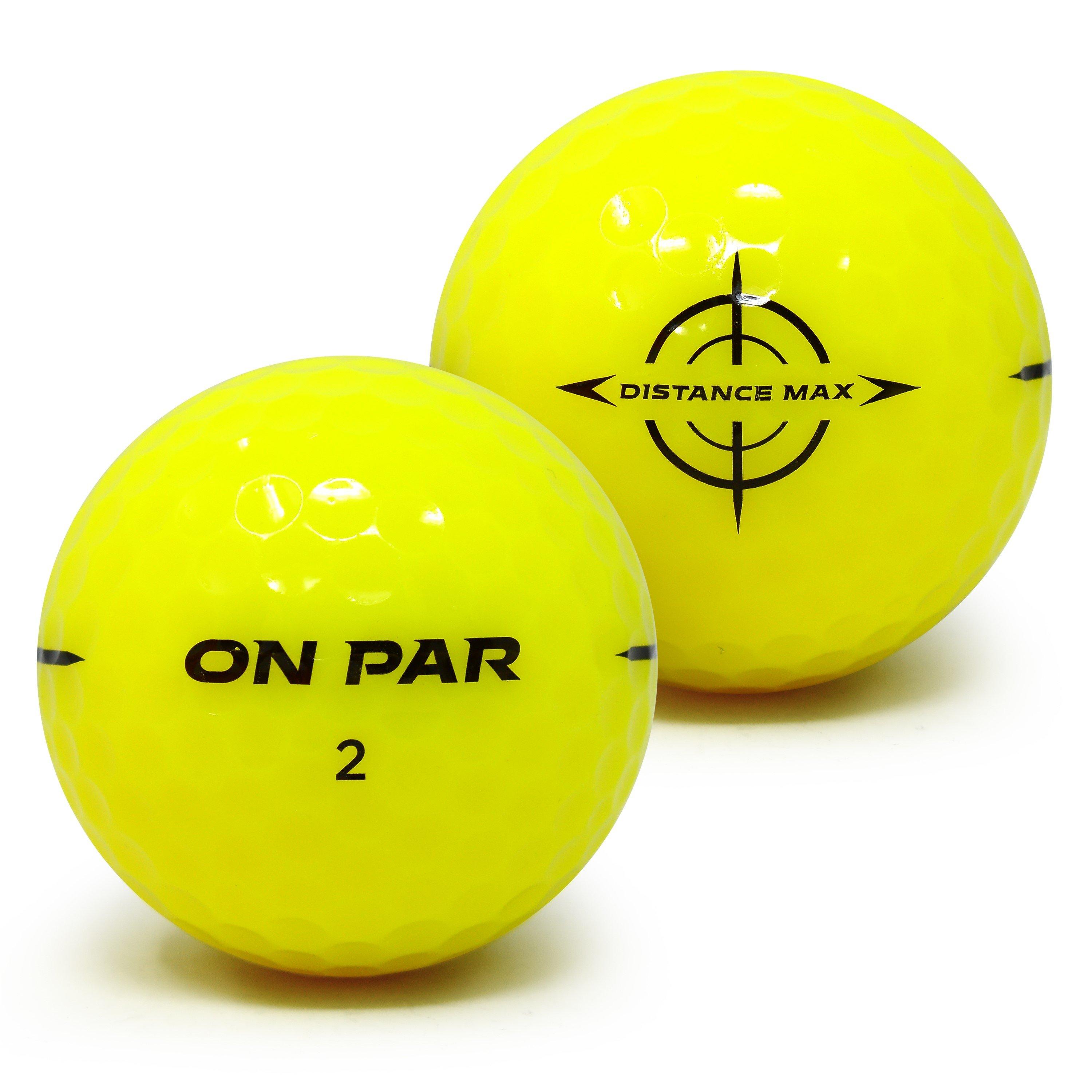 Yellow - On Par - Distance Max Golf Balls 12 Pack x4 (48 Balls) - 3