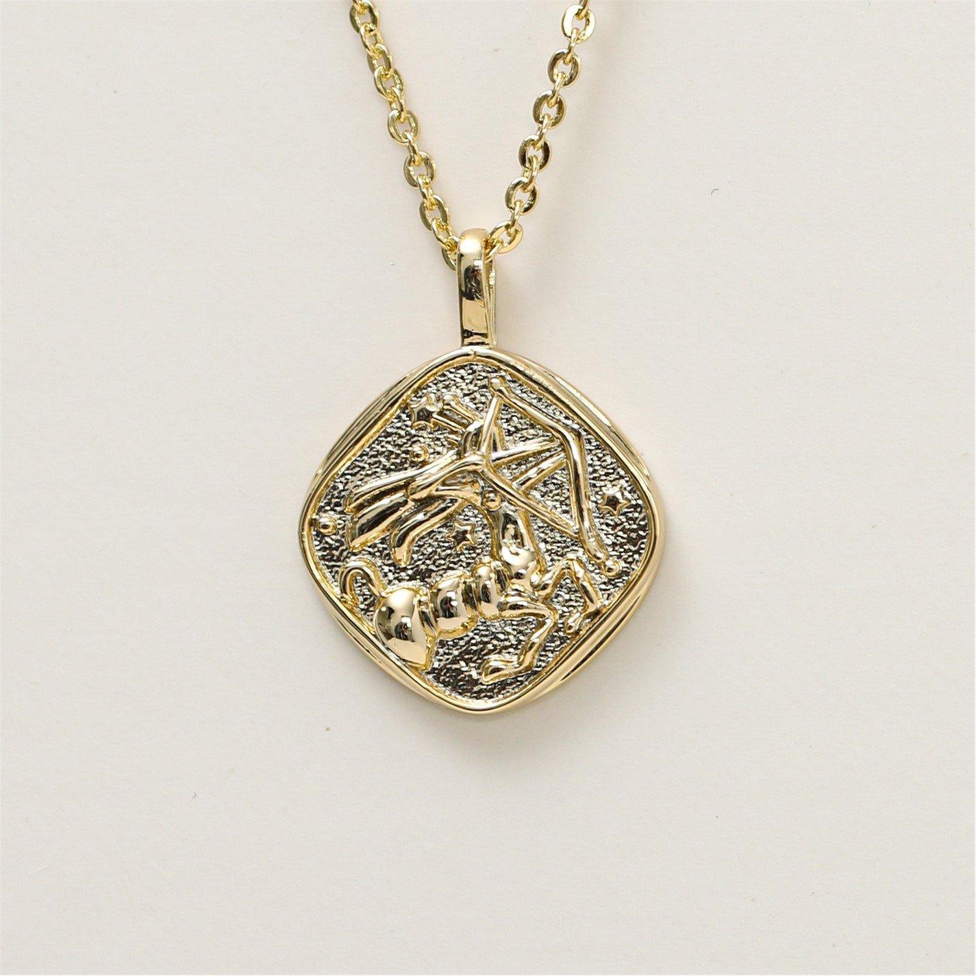 Gold - Jon Richard - Gold Molten Horoscope Necklace - Sagittarius - 6