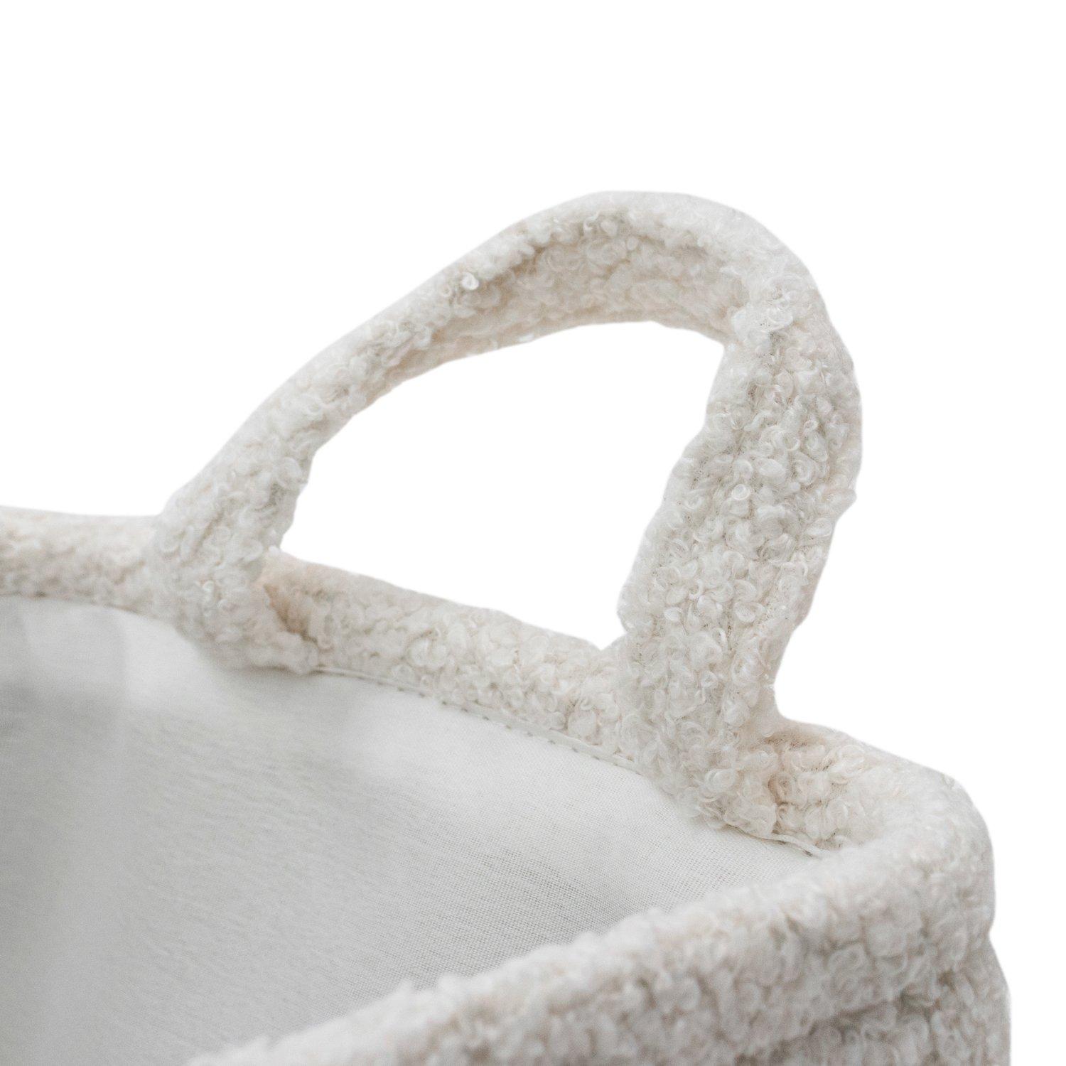 White - JVL - Shiro Boucle Fabric Rectangular Basket - 3