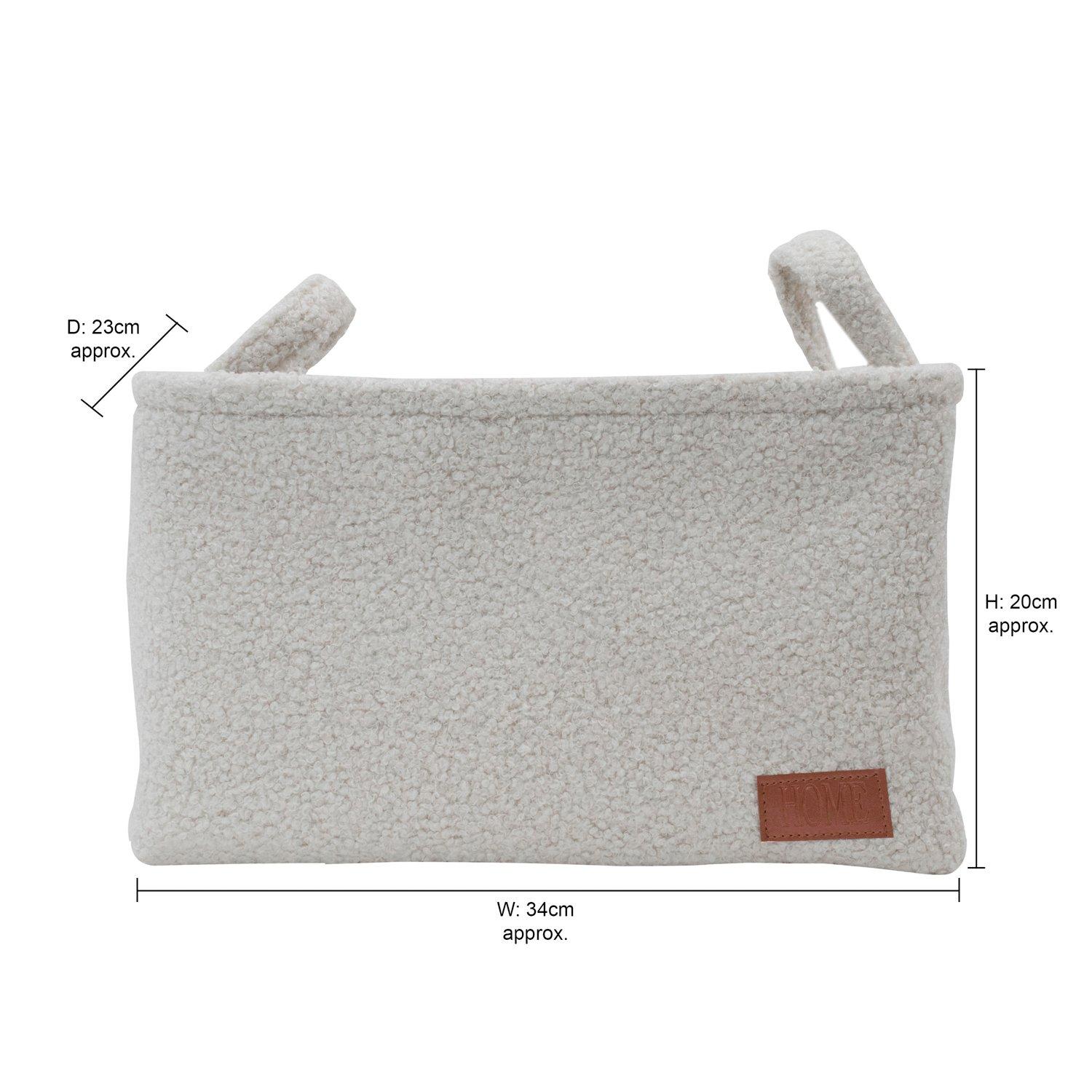 White - JVL - Shiro Boucle Fabric Rectangular Basket - 7