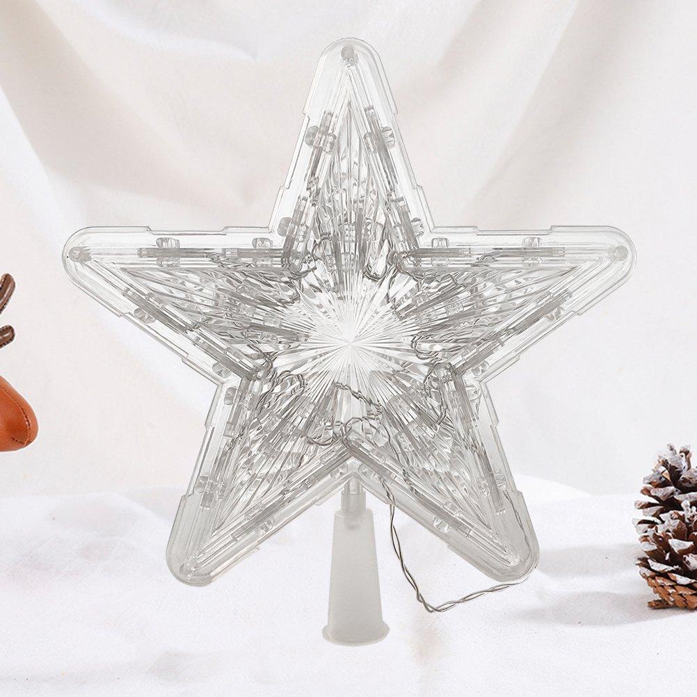 White - LIFE IDEAS - Christmas LED Star Tree Topper - 3
