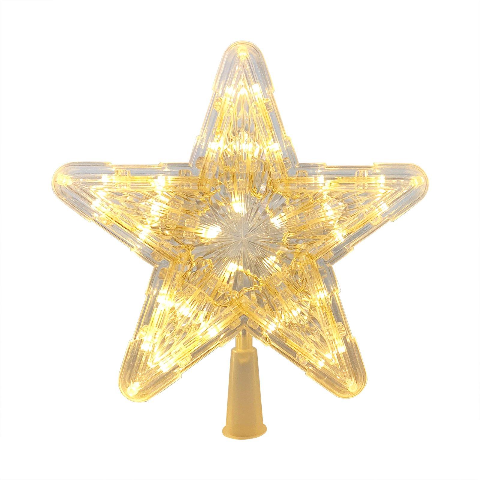 White - LIFE IDEAS - Christmas LED Star Tree Topper - 5