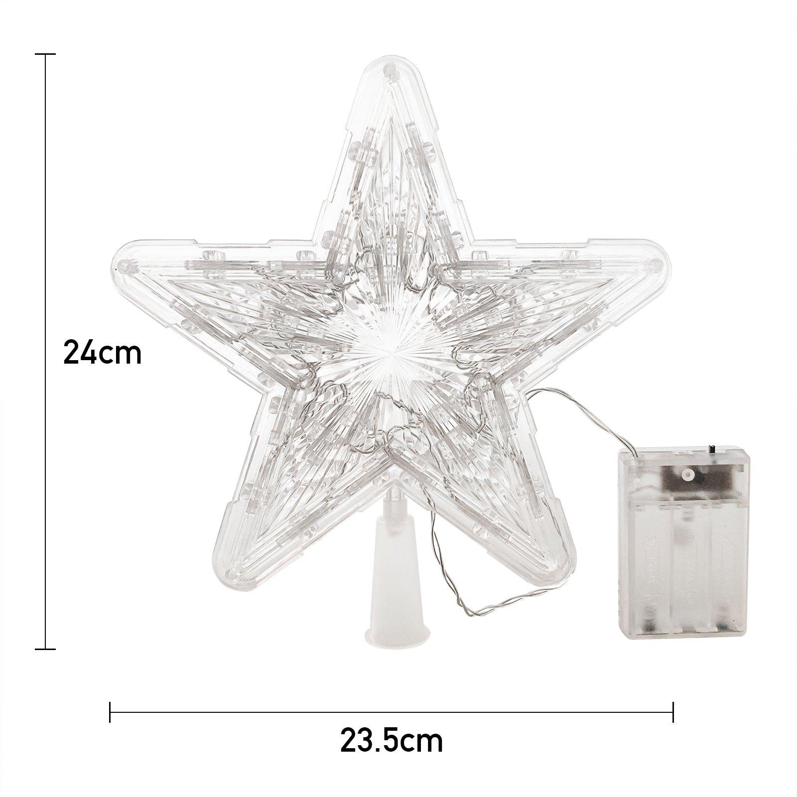 White - LIFE IDEAS - Christmas LED Star Tree Topper - 7