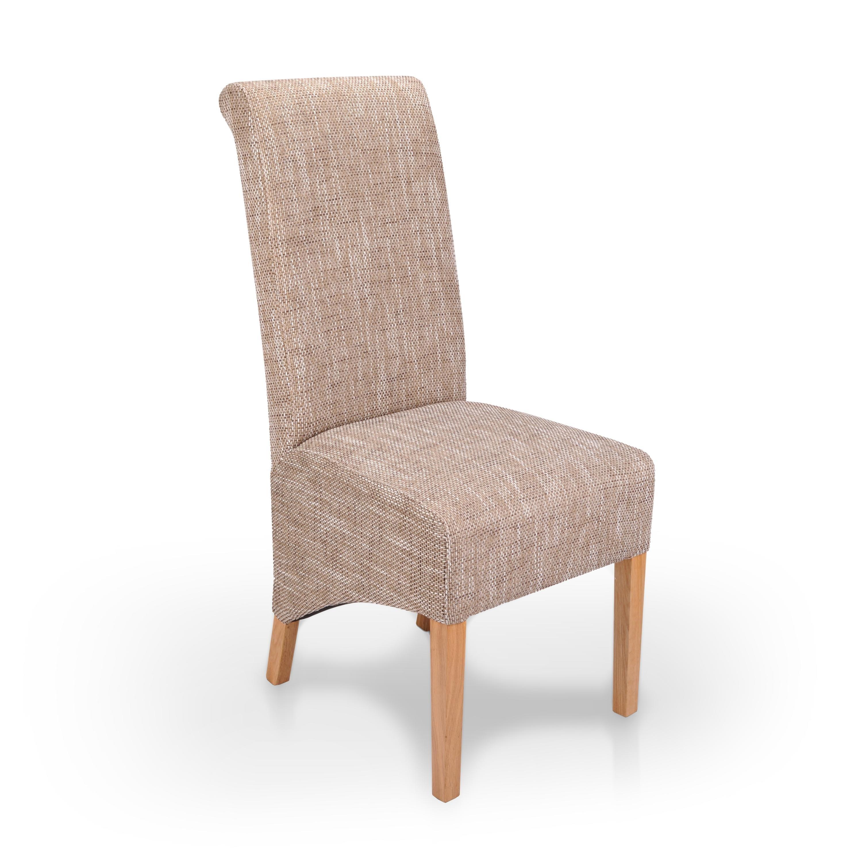 Oatmeal - Shankar - Set of 2 Cambridge Tweed Oatmeal Dining Chairs - 2