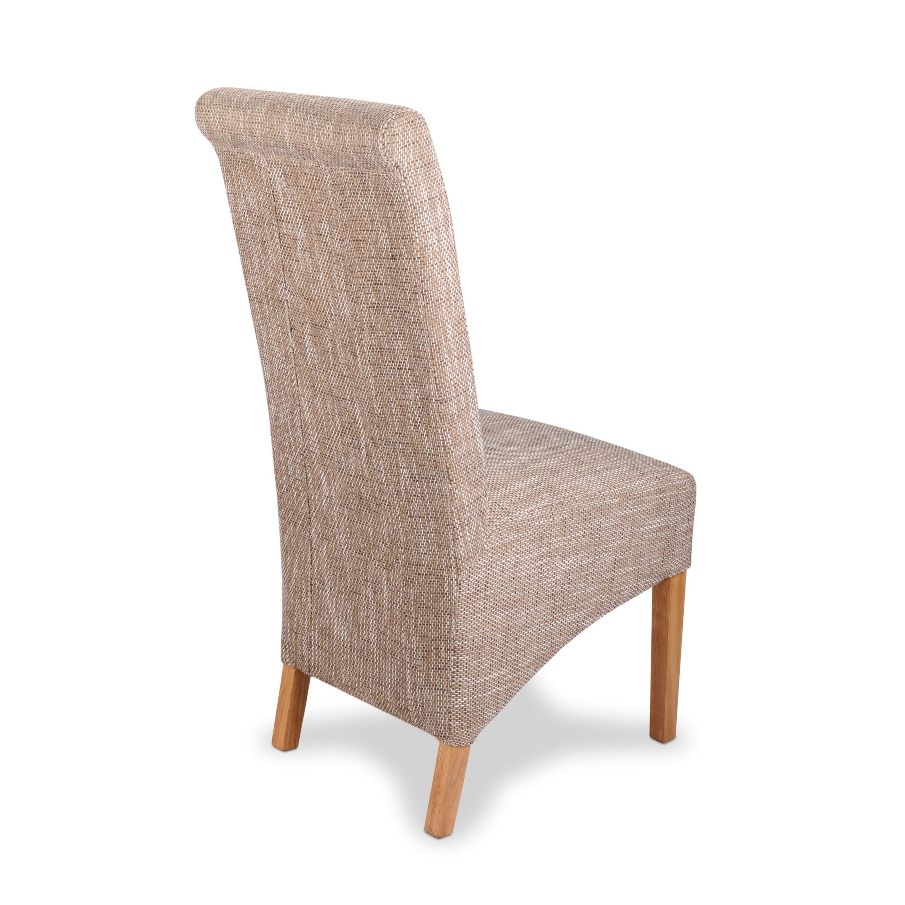 Oatmeal - Shankar - Set of 2 Cambridge Tweed Oatmeal Dining Chairs - 3