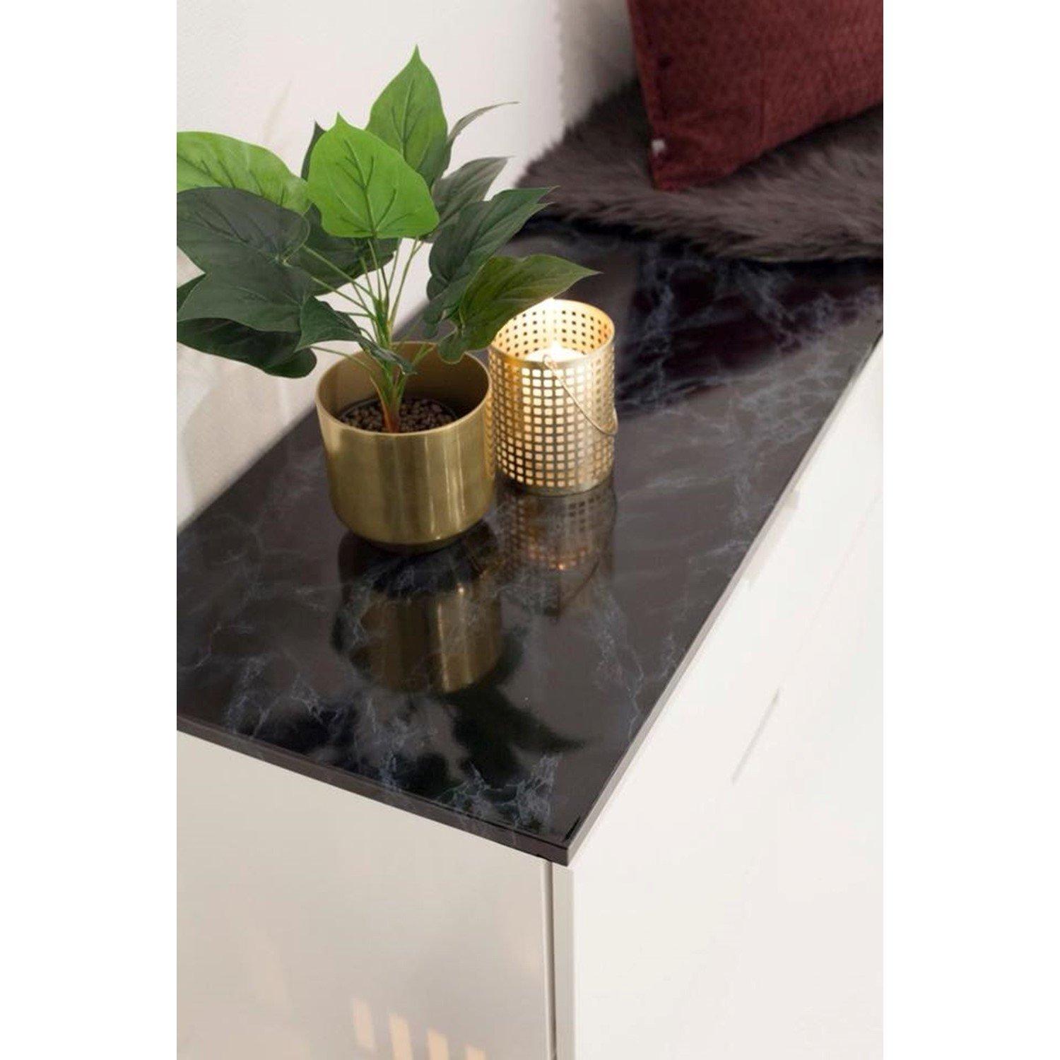 Black - D C Fix - dc fix Marble Black Self Adhesive Vinyl Pack 3 - 5