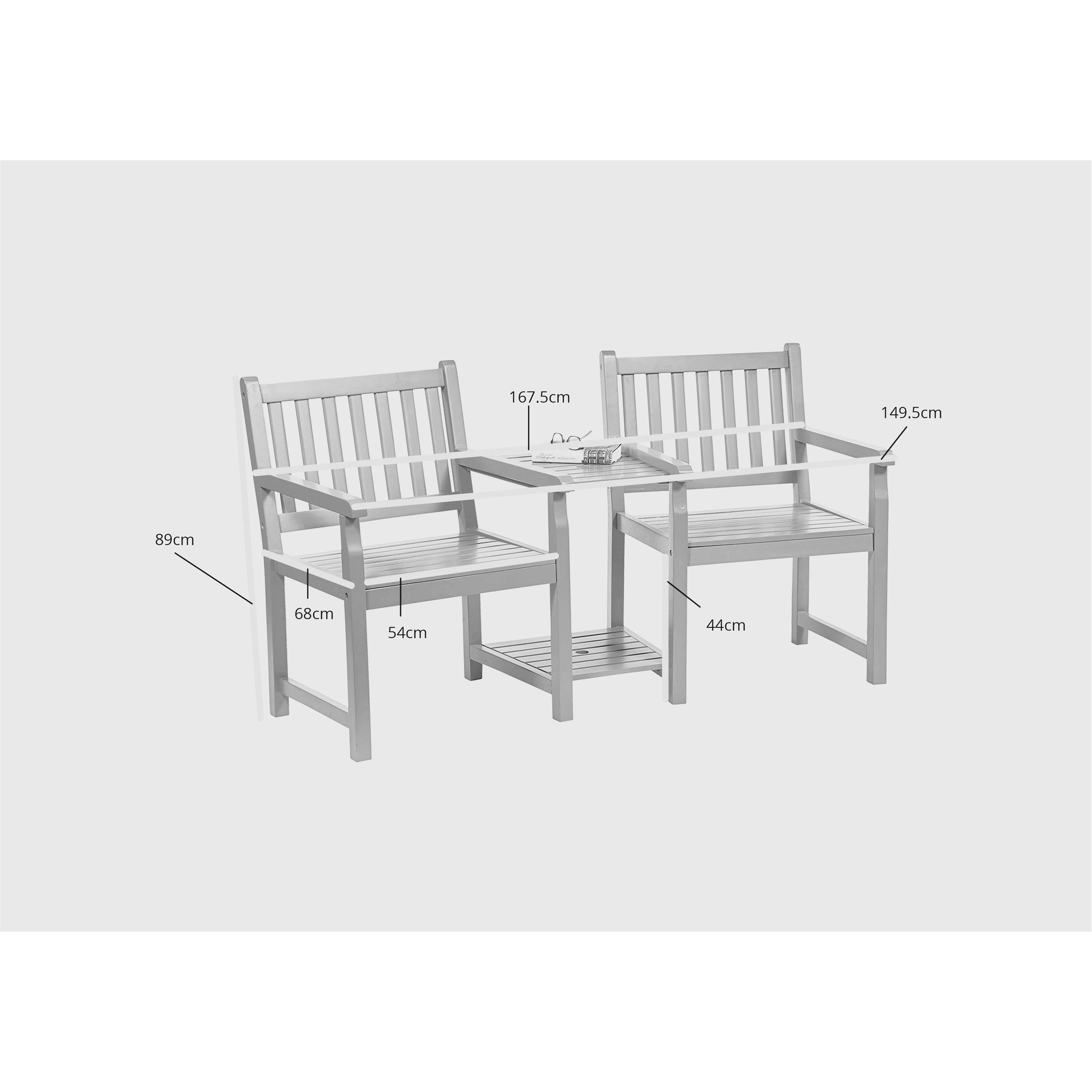 Slate Grey - Greenhurst - Hardwood PU Painted Love Seat - 2