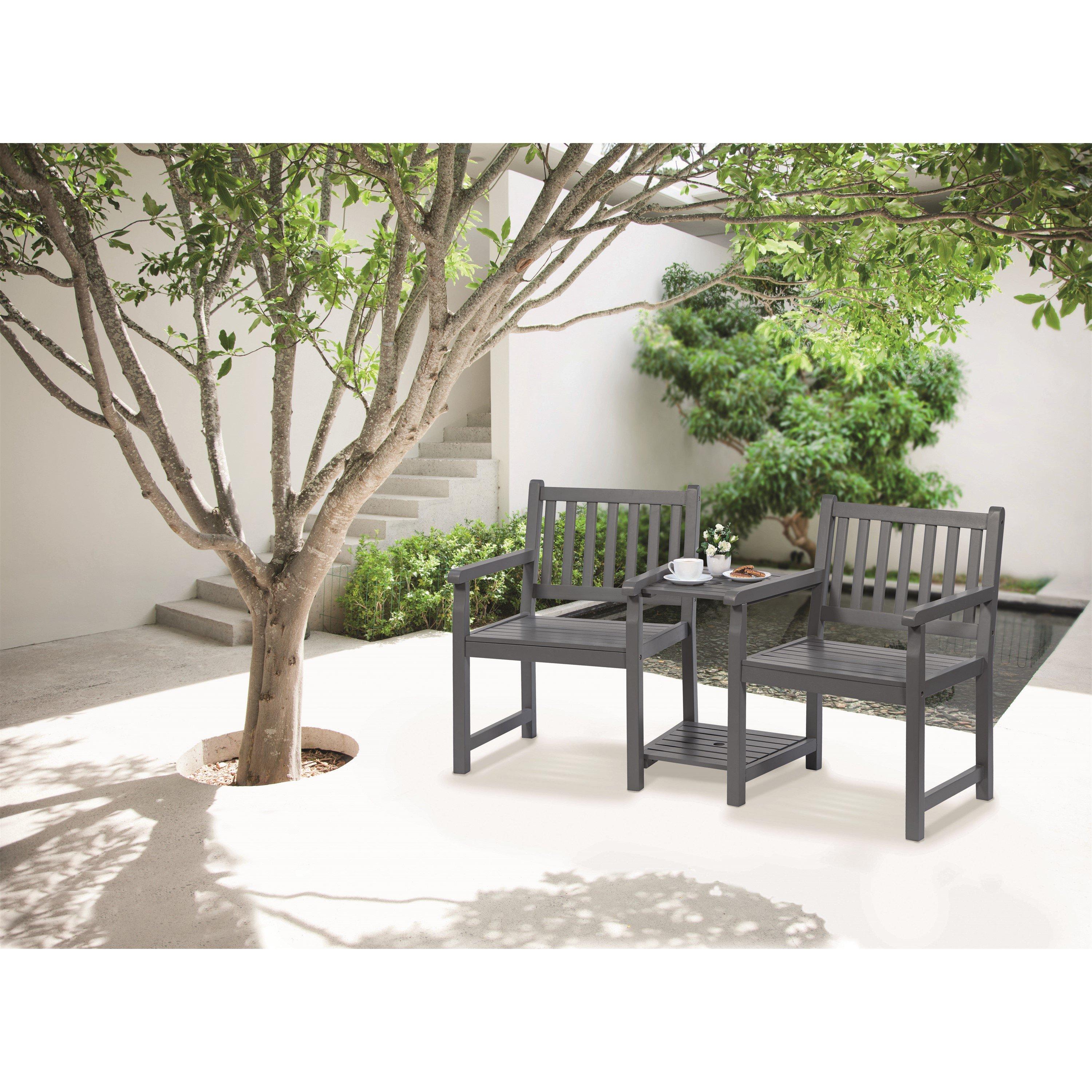 Slate Grey - Greenhurst - Hardwood PU Painted Love Seat - 3