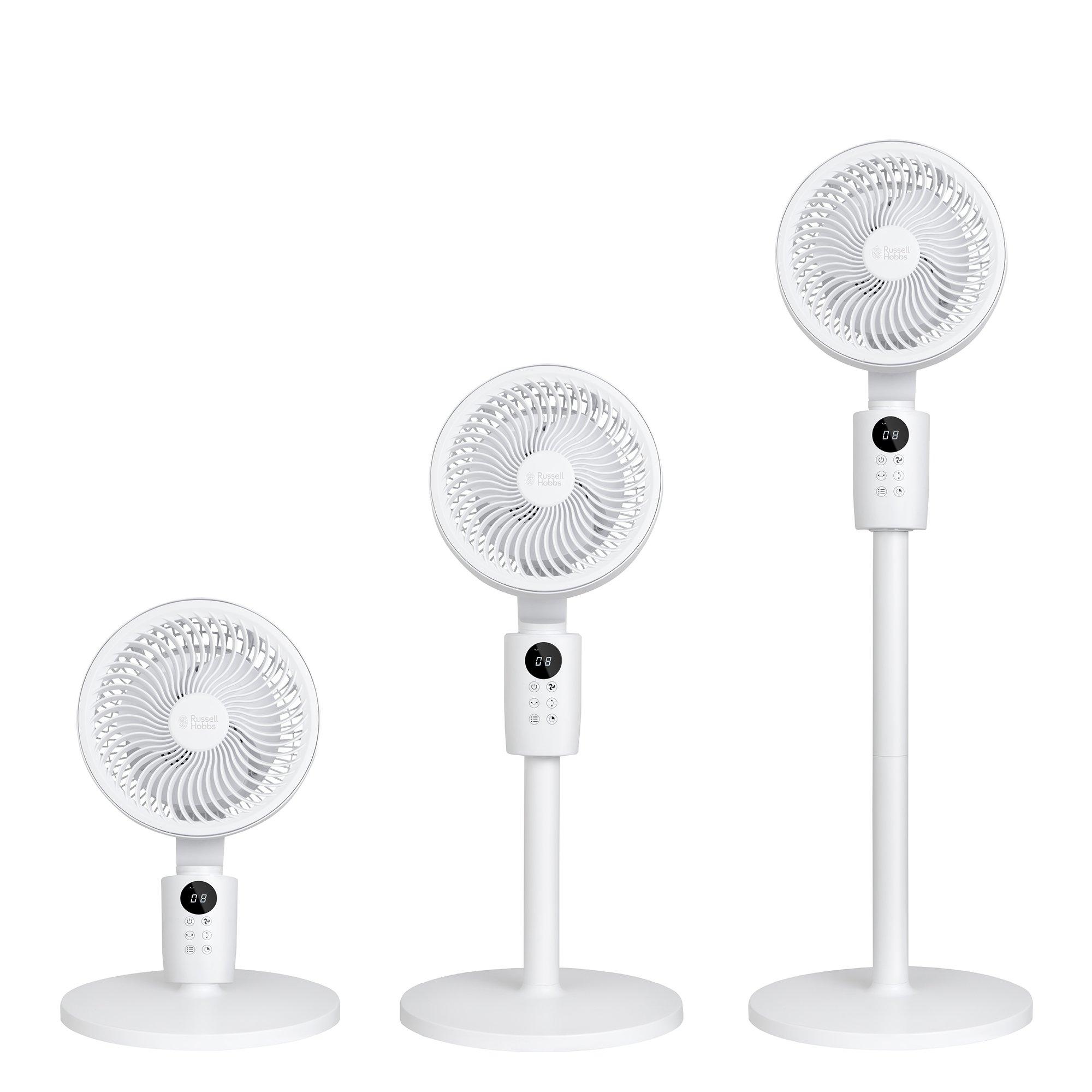 White - Russell Hobbs - RHPCF1001 3-in-1 Pedestal Circulator Fan in White - 1