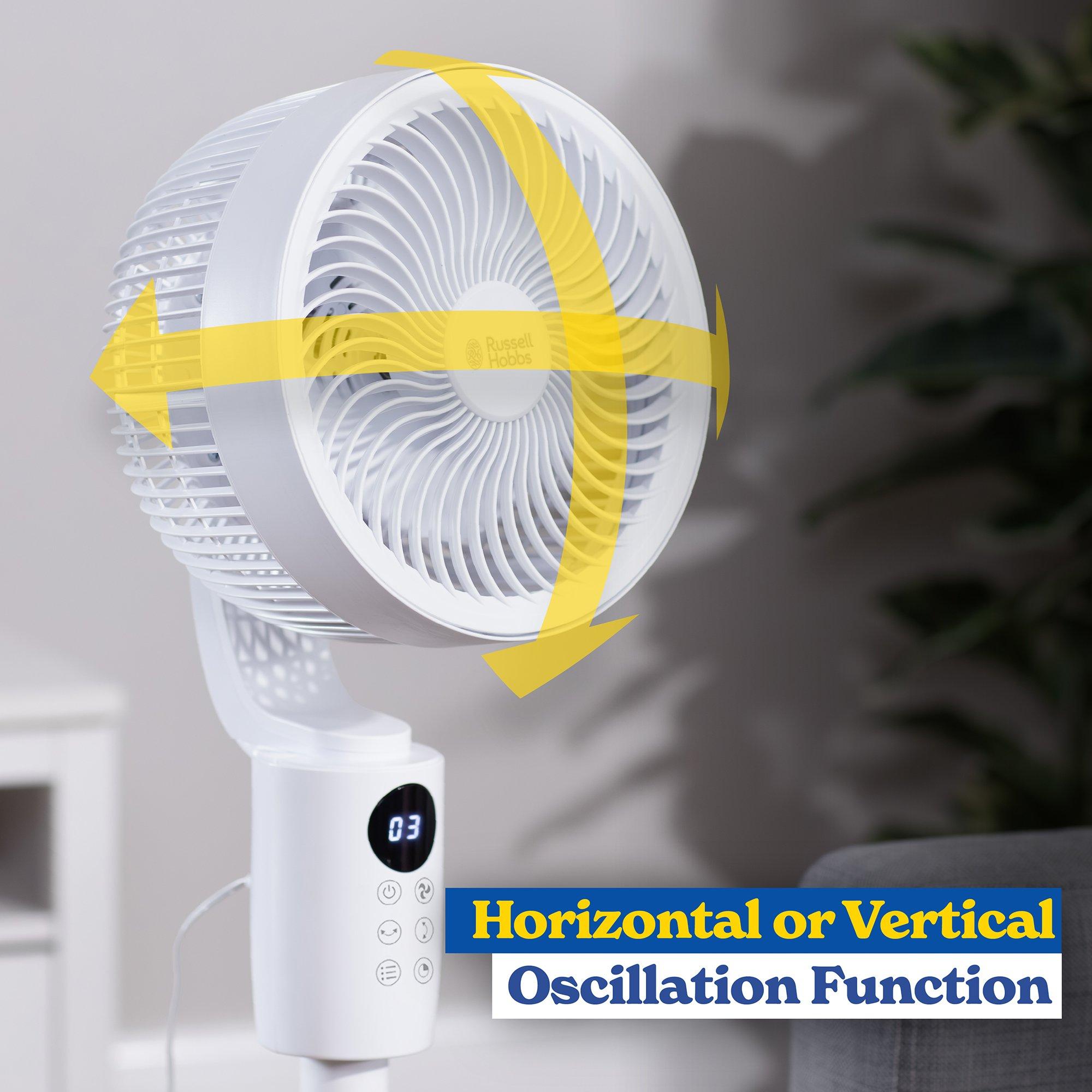 White - Russell Hobbs - RHPCF1001 3-in-1 Pedestal Circulator Fan in White - 6