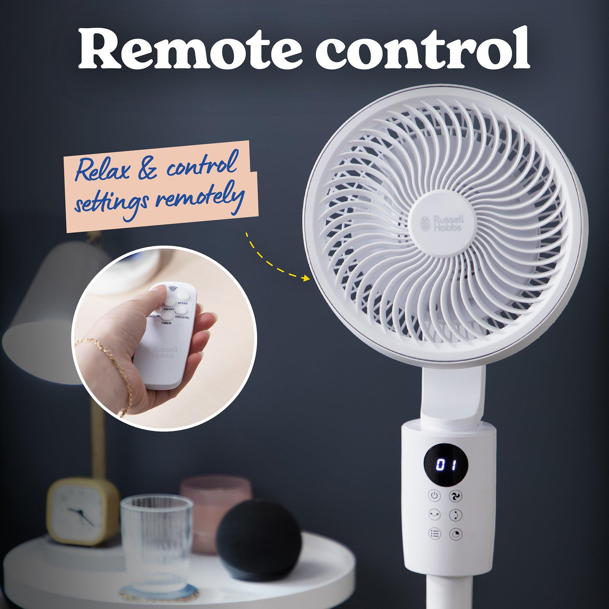 White - Russell Hobbs - RHPCF1001 3-in-1 Pedestal Circulator Fan in White - 9