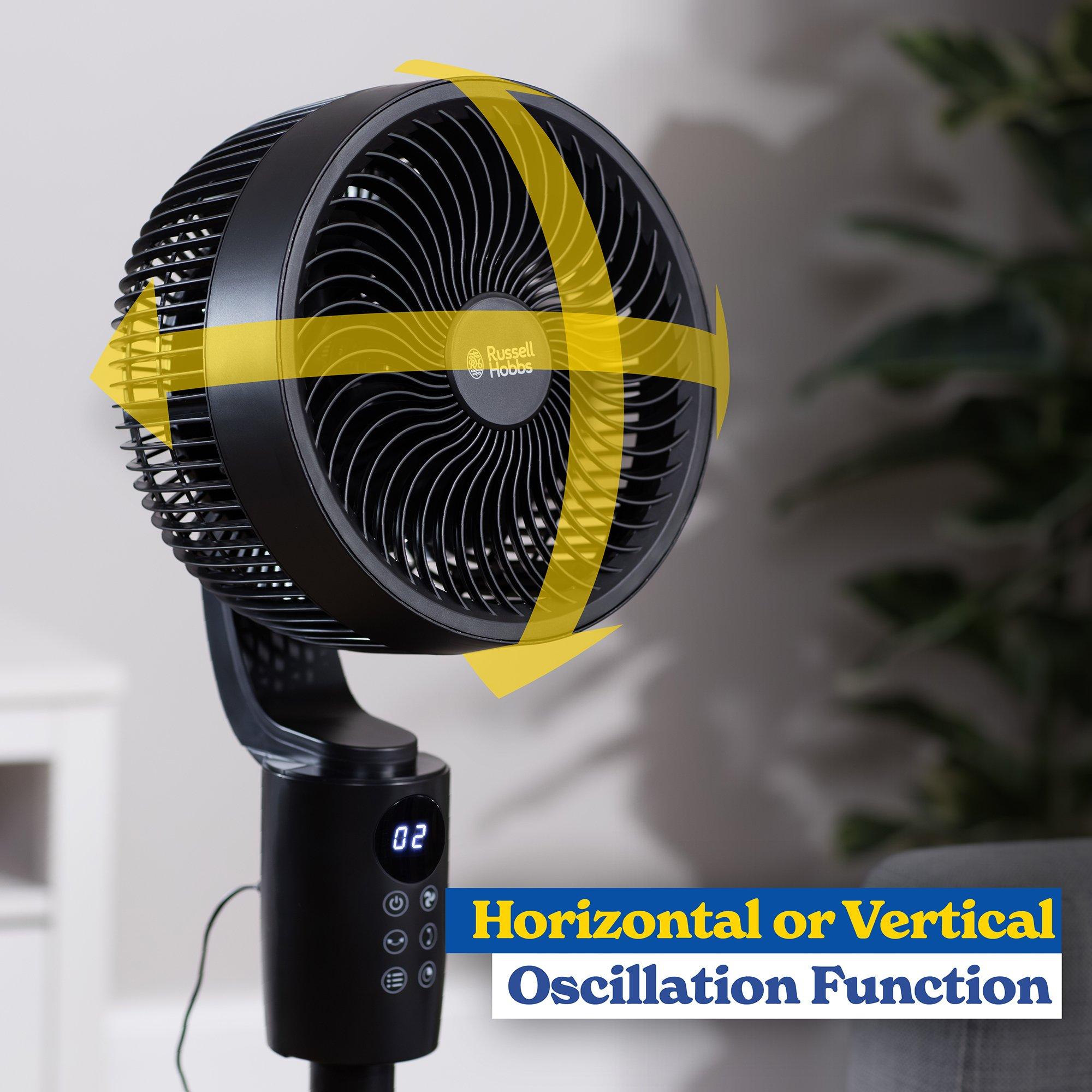 Black - Russell Hobbs - RHPCF1001B 3-in-1 Pedestal Circulator Fan in Black - 6