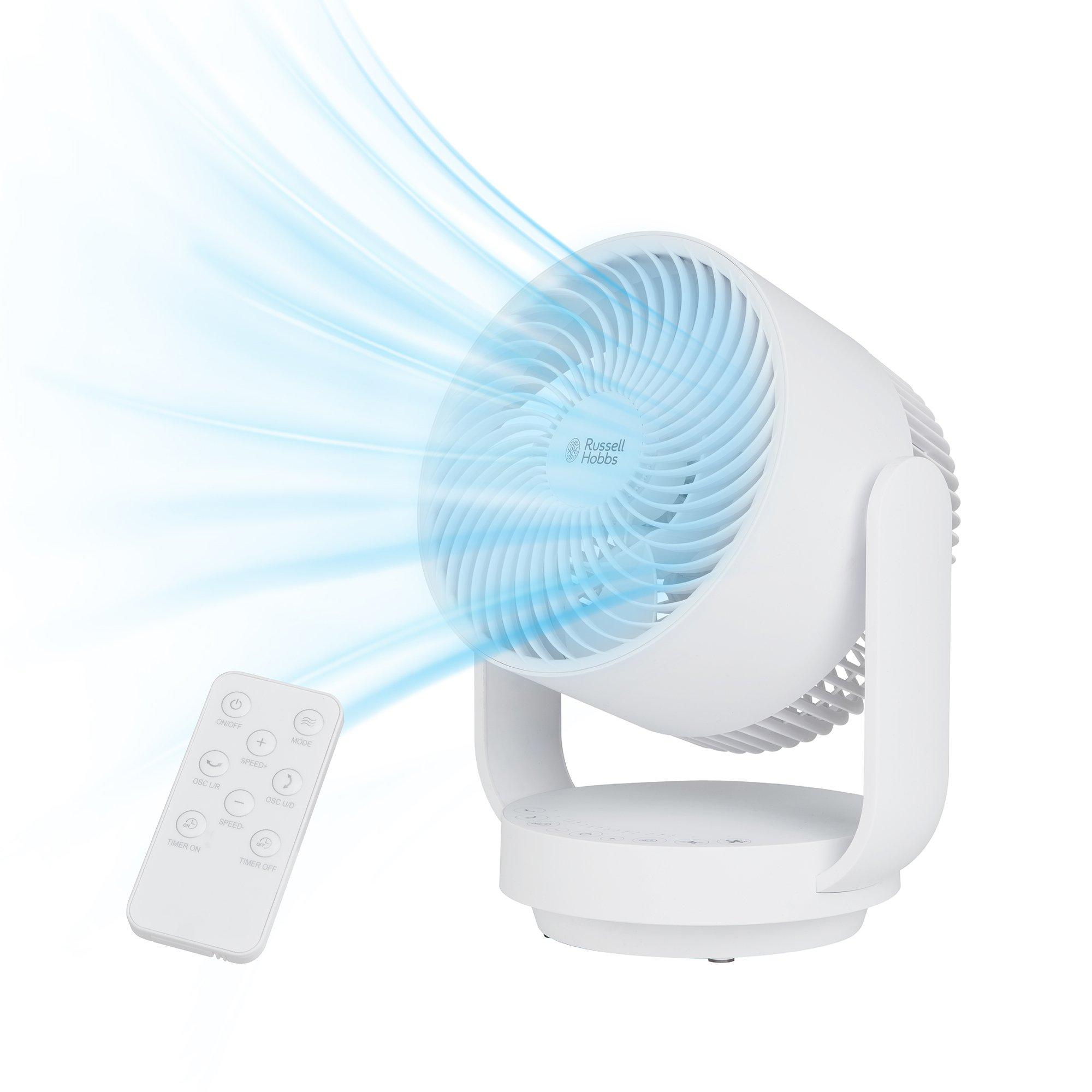 White - Russell Hobbs - RHDCF1001 9” Desktop Circulator Fan in White - 1