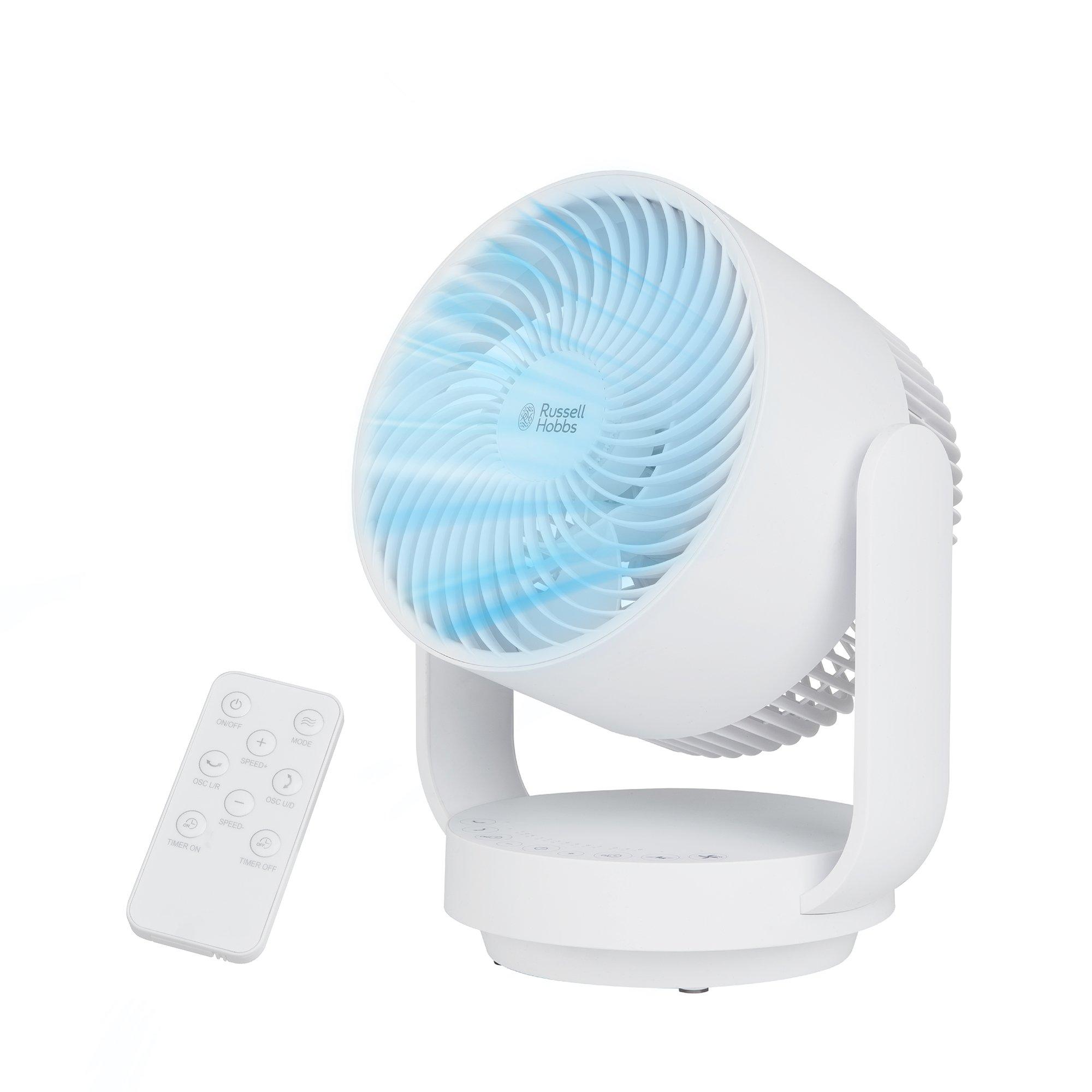 White - Russell Hobbs - RHDCF1001 9” Desktop Circulator Fan in White - 14