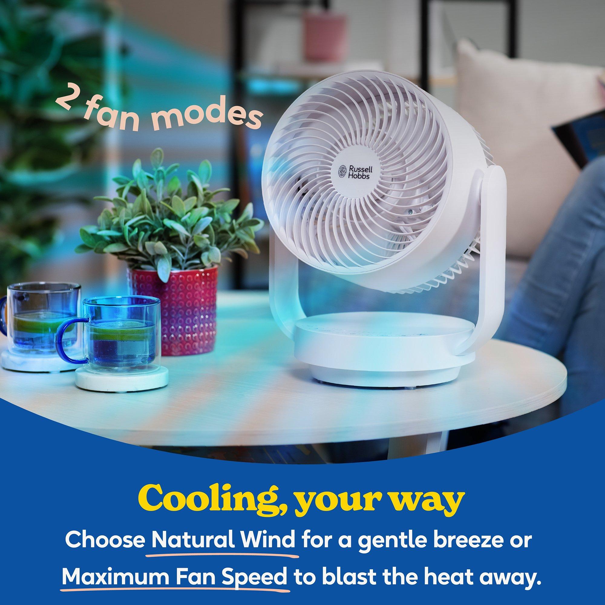 White - Russell Hobbs - RHDCF1001 9” Desktop Circulator Fan in White - 6