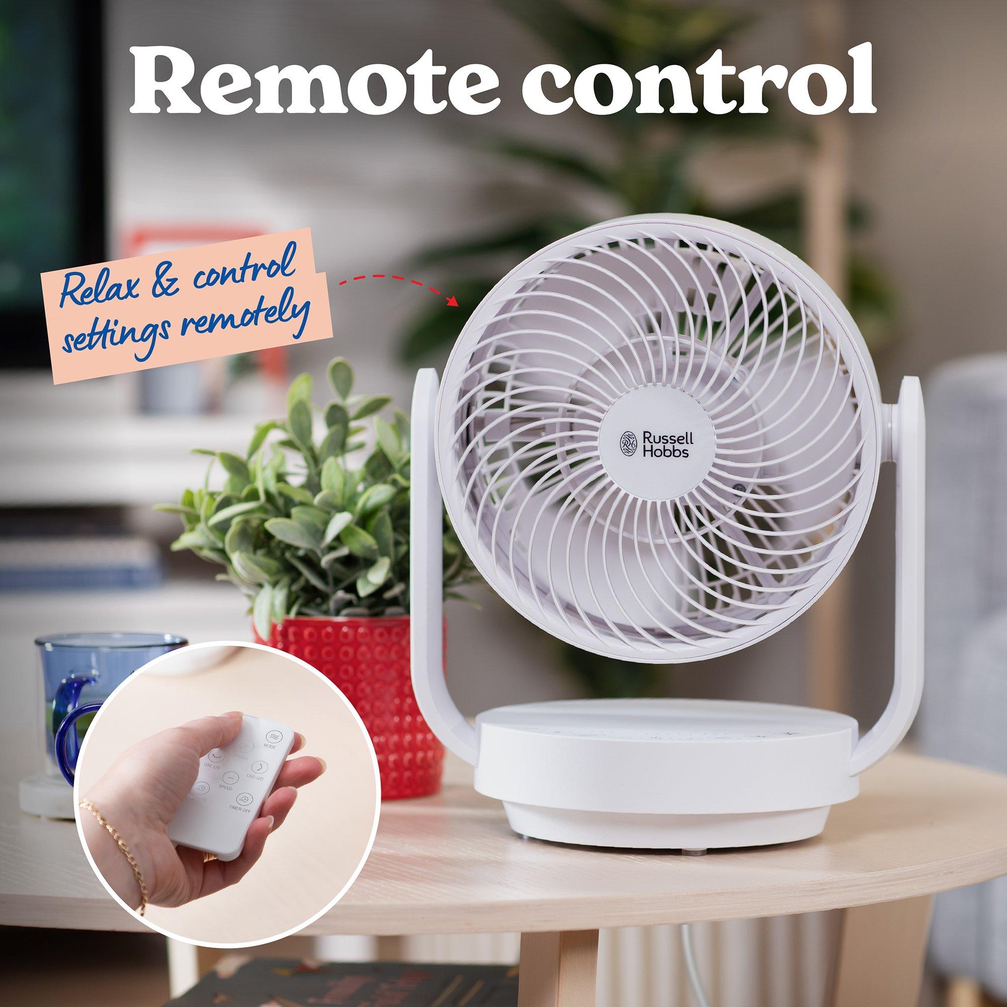 White - Russell Hobbs - RHDCF1001 9” Desktop Circulator Fan in White - 8