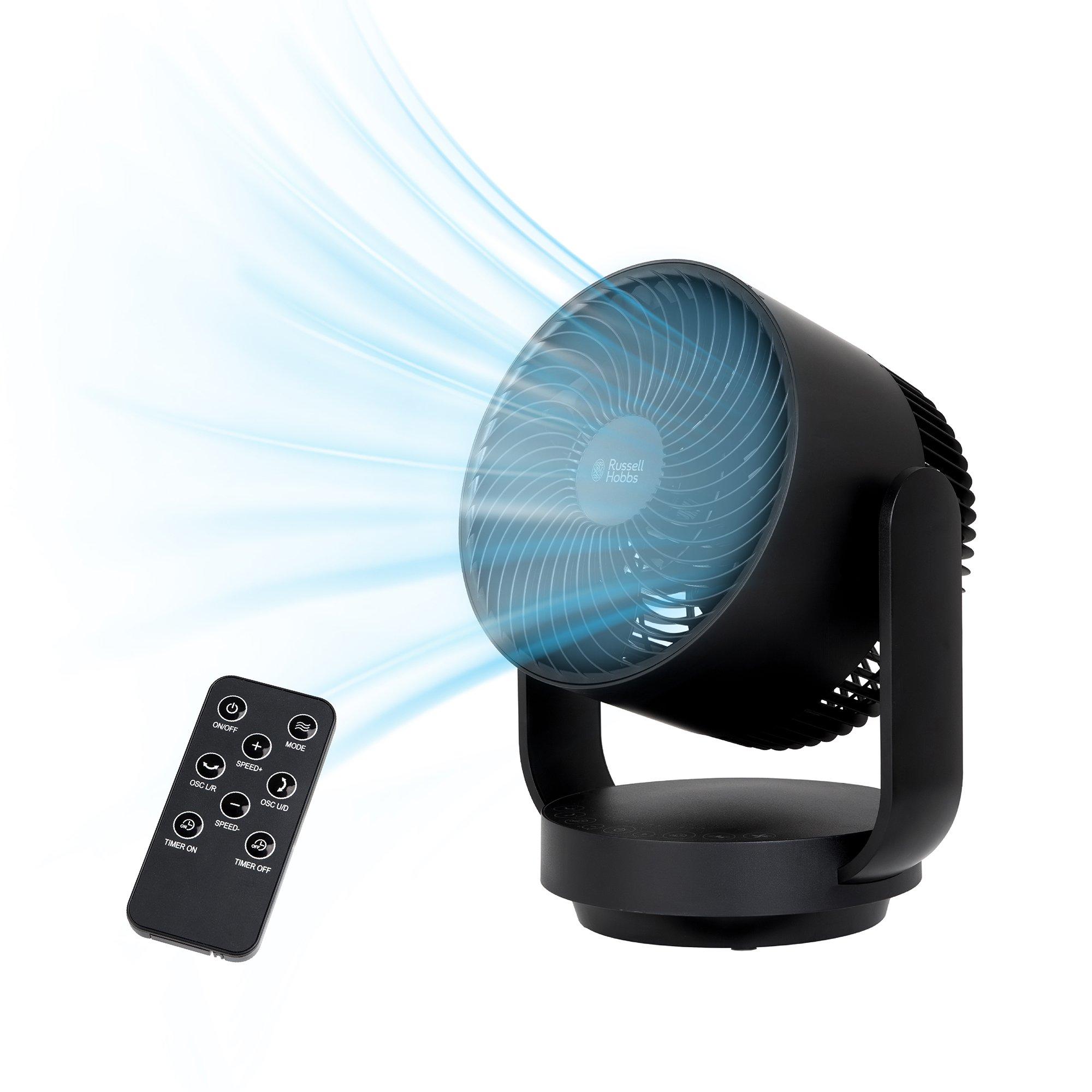 Black - Russell Hobbs - RHDCF1001B 9” Desktop Circulator Fan in Black - 1
