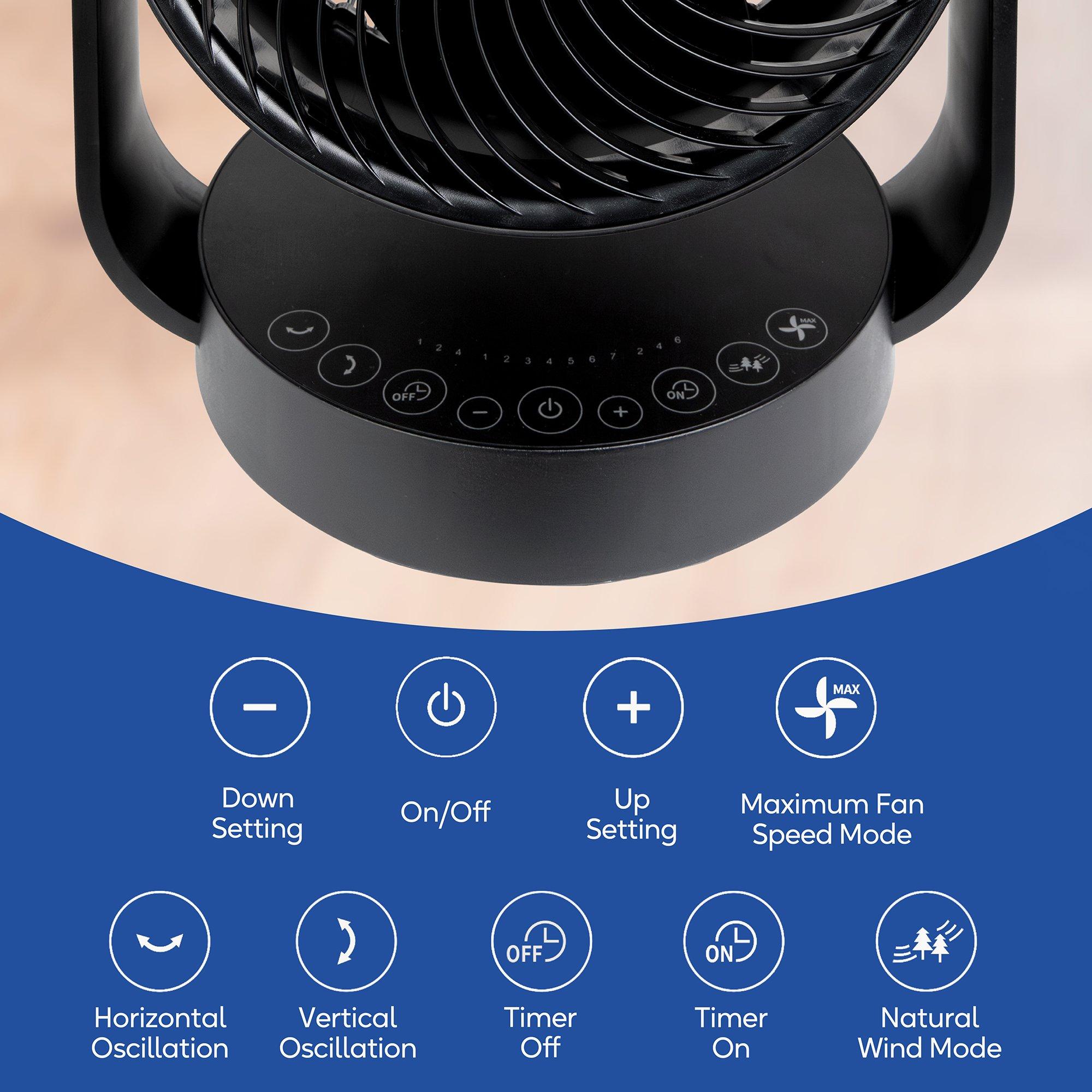 Black - Russell Hobbs - RHDCF1001B 9” Desktop Circulator Fan in Black - 12