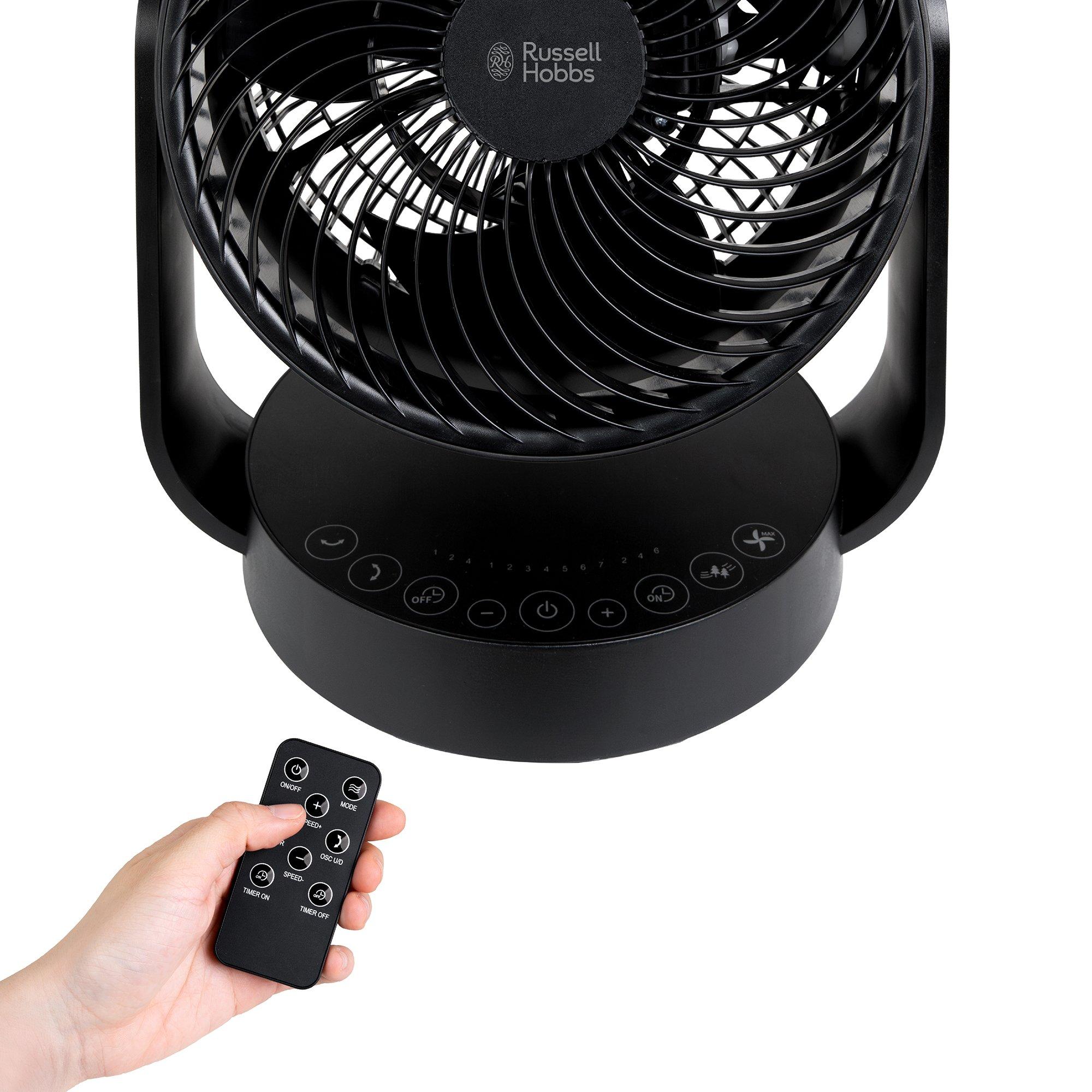 Black - Russell Hobbs - RHDCF1001B 9” Desktop Circulator Fan in Black - 15