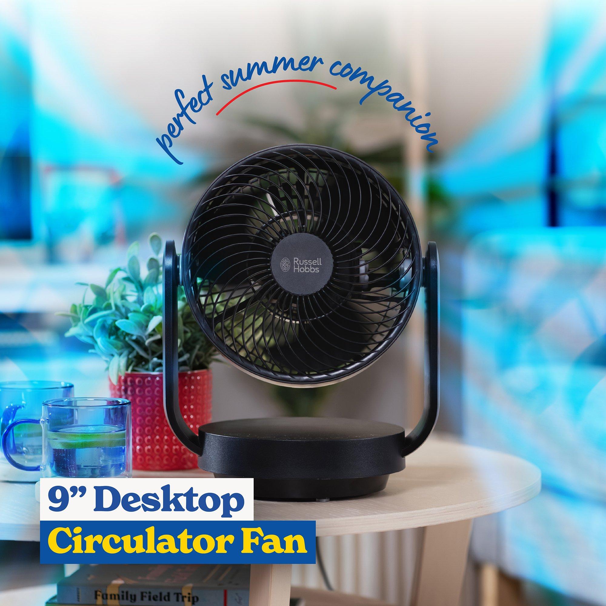 Black - Russell Hobbs - RHDCF1001B 9” Desktop Circulator Fan in Black - 3