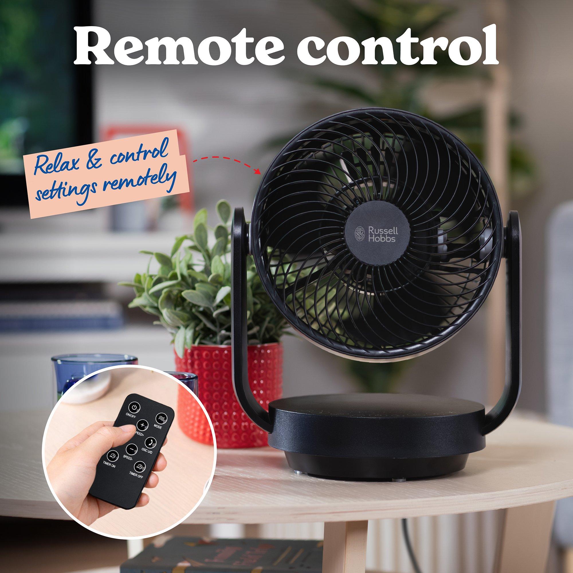 Black - Russell Hobbs - RHDCF1001B 9” Desktop Circulator Fan in Black - 8