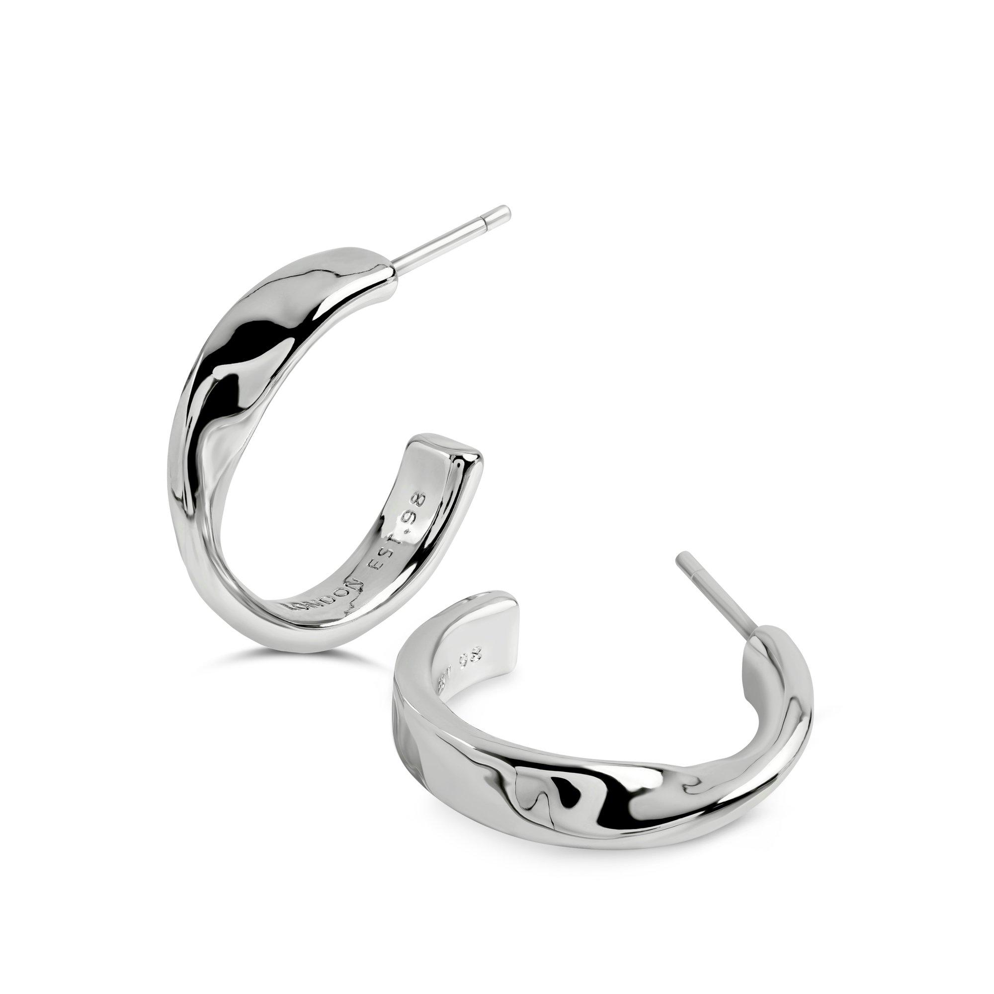 Silver - Radley - Radley Silver Plated Hammer Effect Hoops - 2