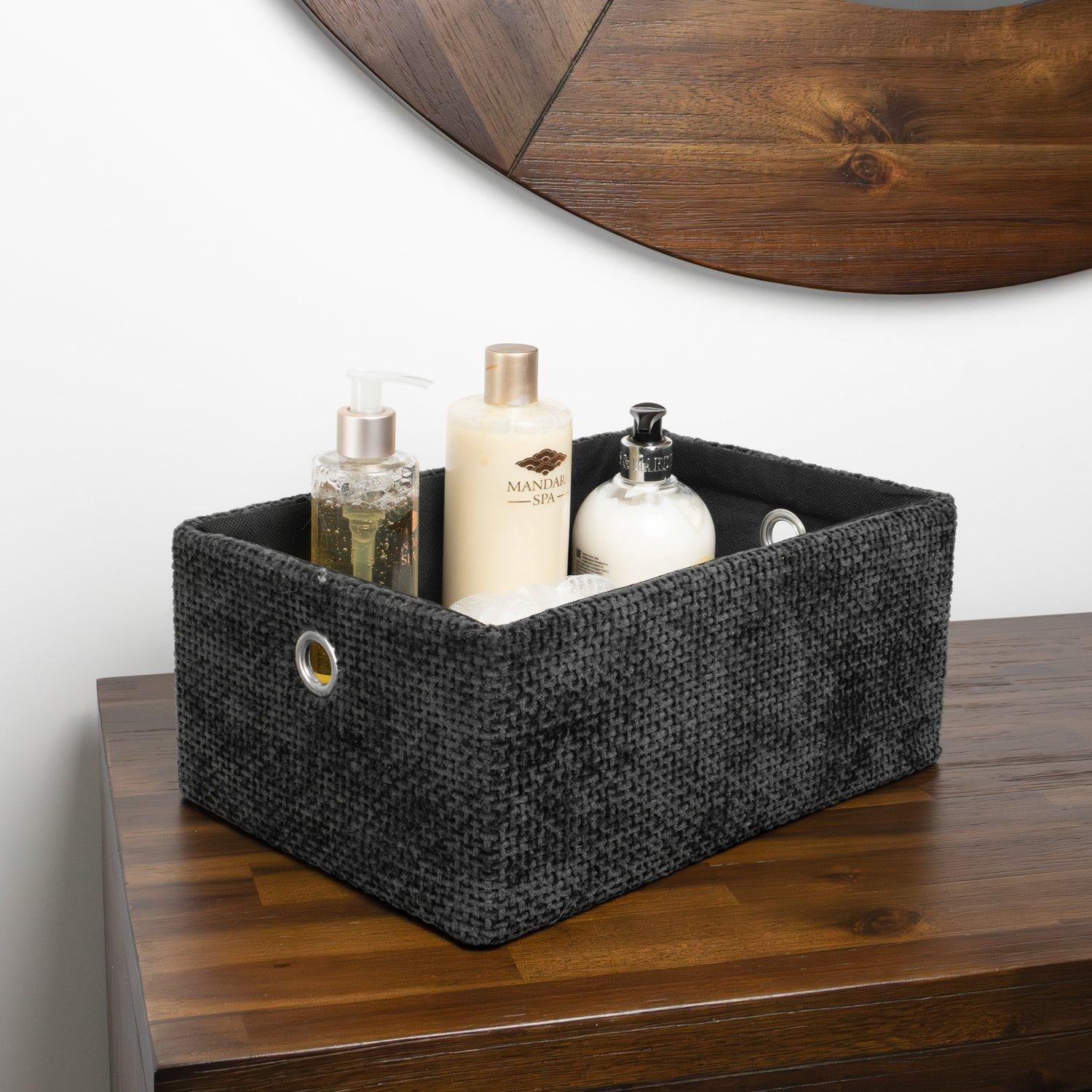 Black - JVL - Metro Set of 3 Rectangular Storage Baskets, Ho - 12