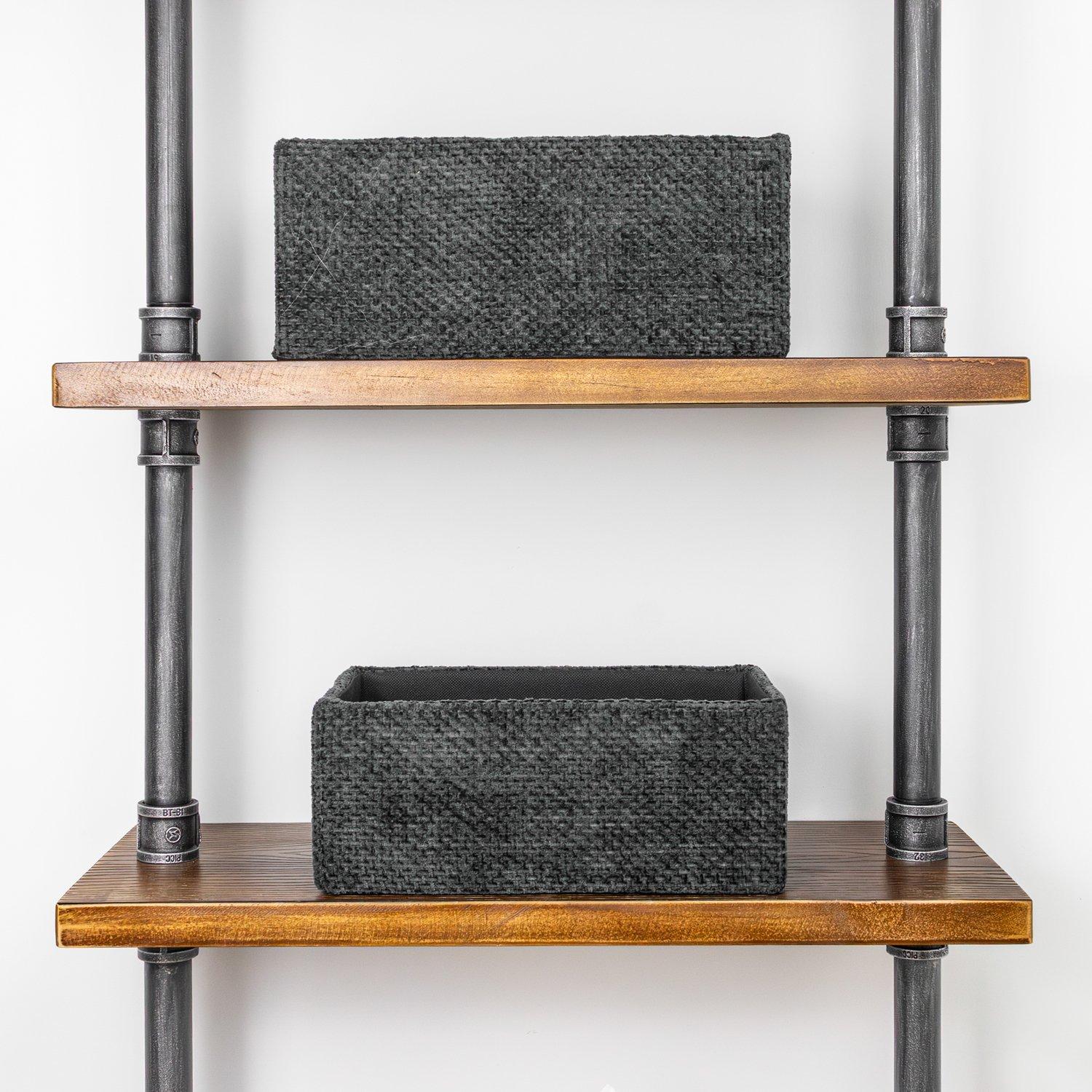 Black - JVL - Metro Set of 3 Rectangular Storage Baskets, Ho - 10