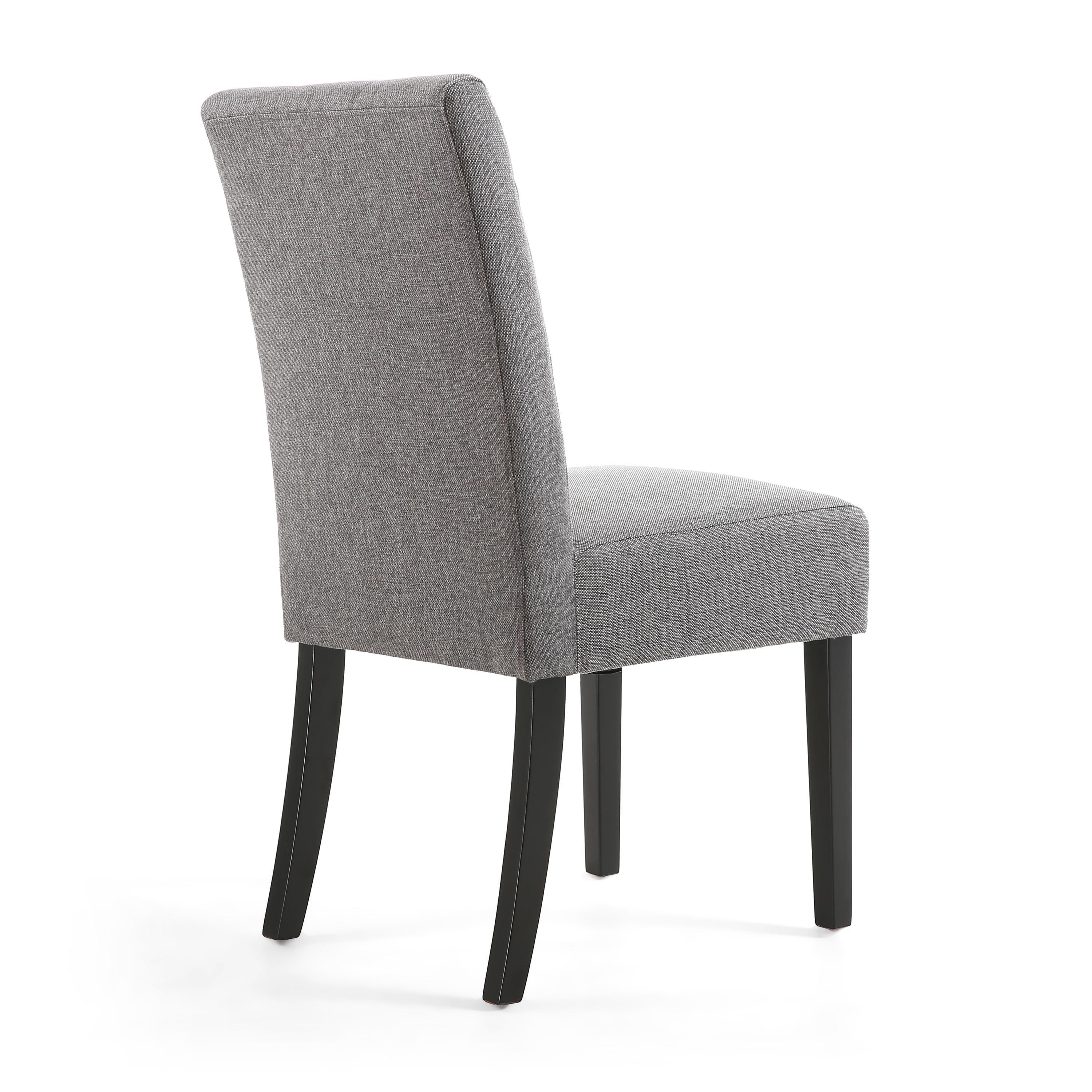 Steel Grey - Bl - Shankar - Set of 2 Oakmere Linen Dining Chairs - Steel Grey - 2