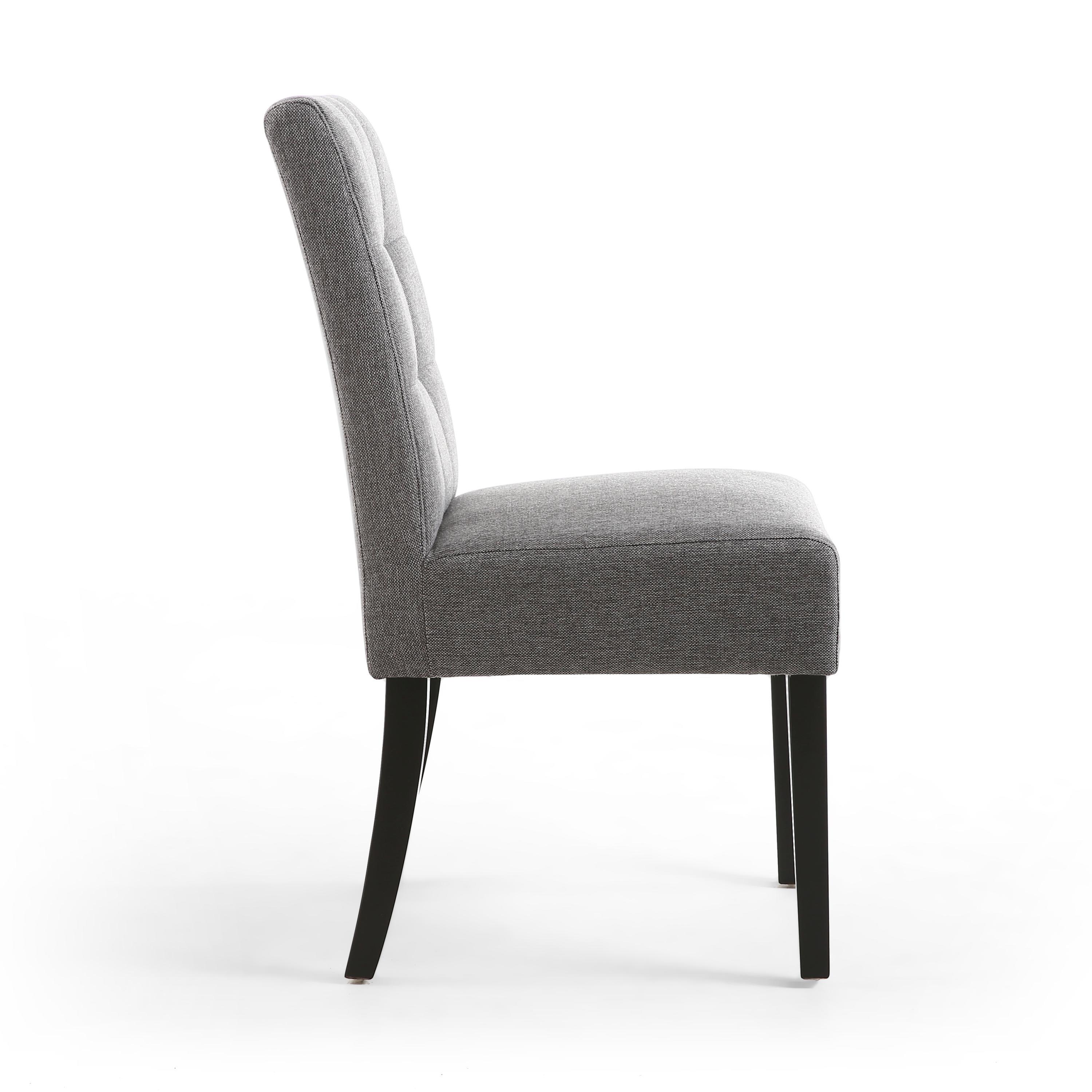 Steel Grey - Bl - Shankar - Set of 2 Oakmere Linen Dining Chairs - Steel Grey - 3