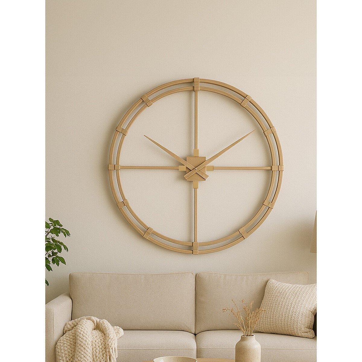 Gold - Premier Housewares - Beauly 110cm Dia Gold Finish Metal Wall Clock - 2