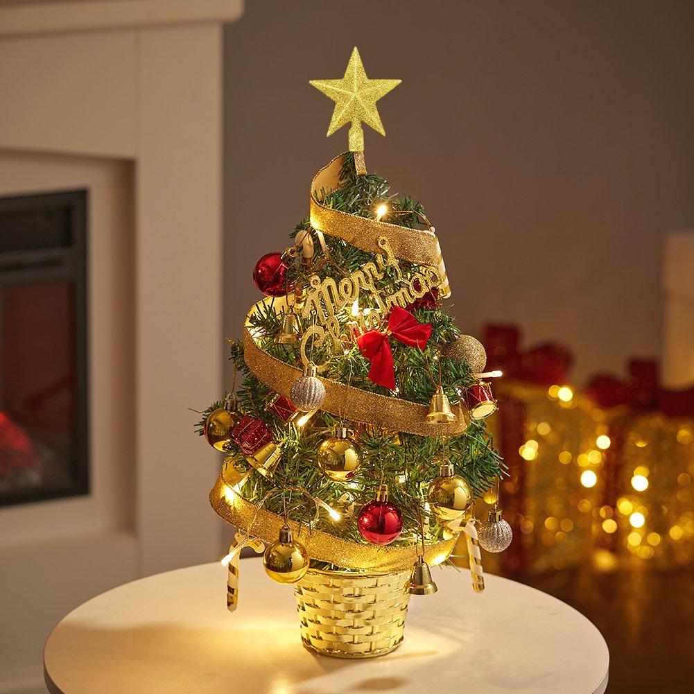 Gold And Green - LIFE IDEAS - Mini Artificial Pine Tree with Ornaments - 2