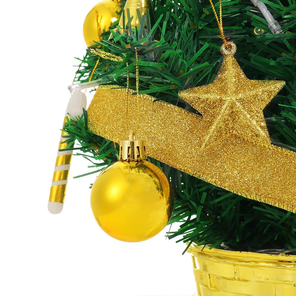 Gold And Green - LIFE IDEAS - Mini Artificial Pine Tree with Ornaments - 7