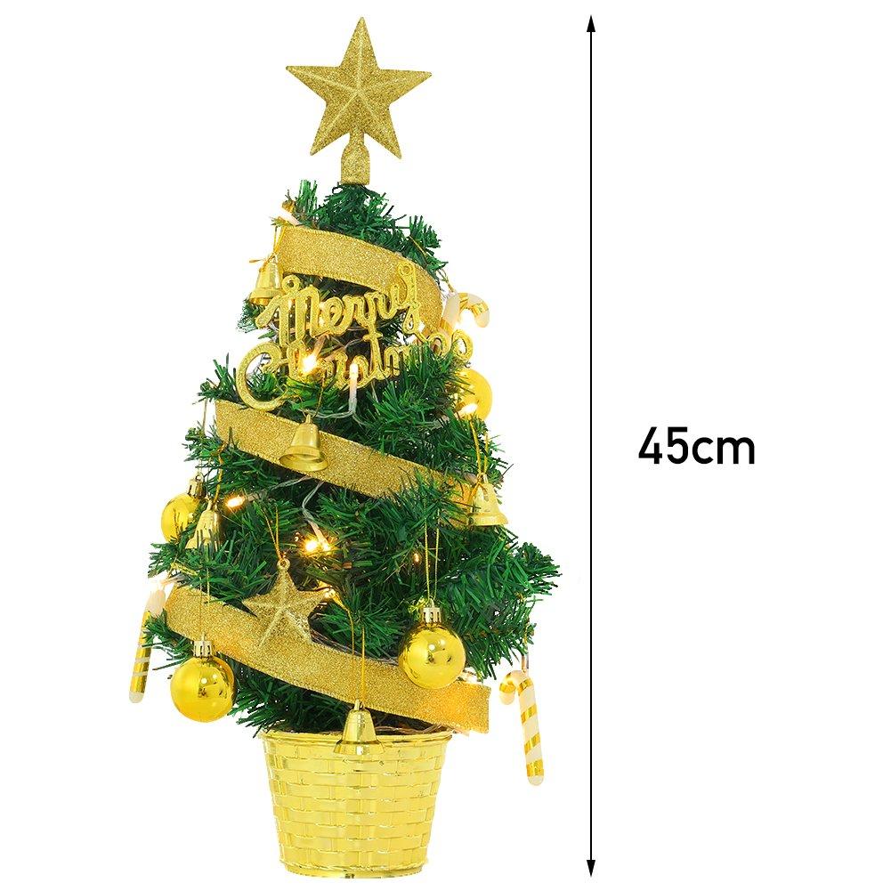 Gold And Green - LIFE IDEAS - Mini Artificial Pine Tree with Ornaments - 8