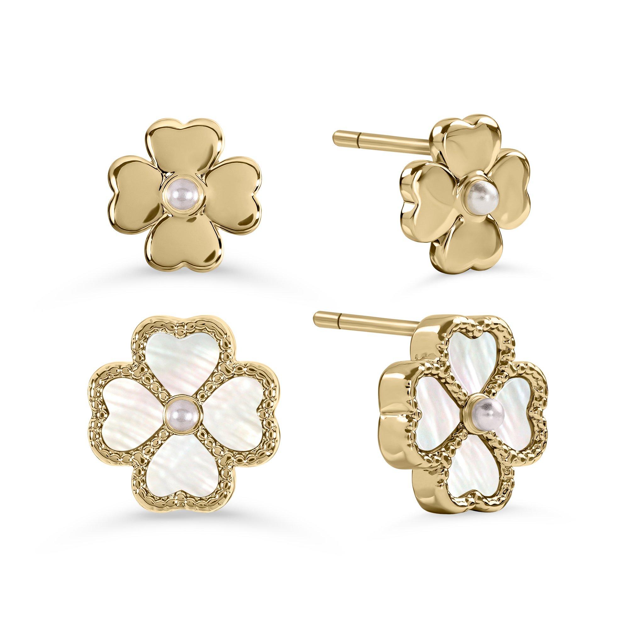 Gold - Radley - Radley 18ct Gold MOP Flower Twin Earring - 1