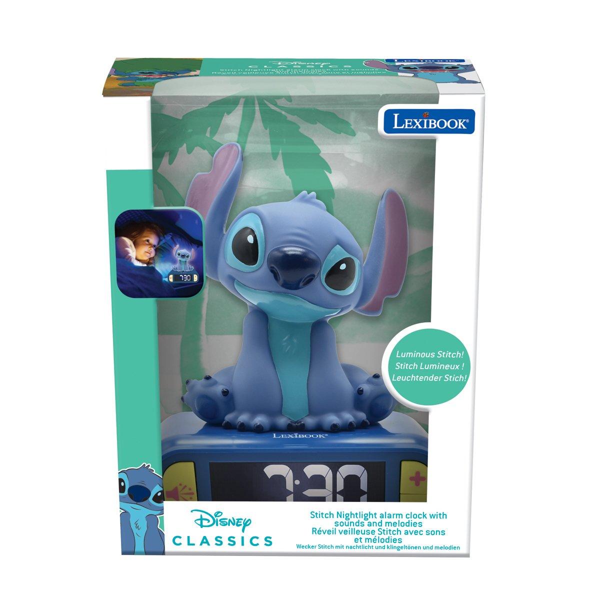 Multi - Lexibook - 3D Disney Stitch Childrens Clock with Night Light - 3
